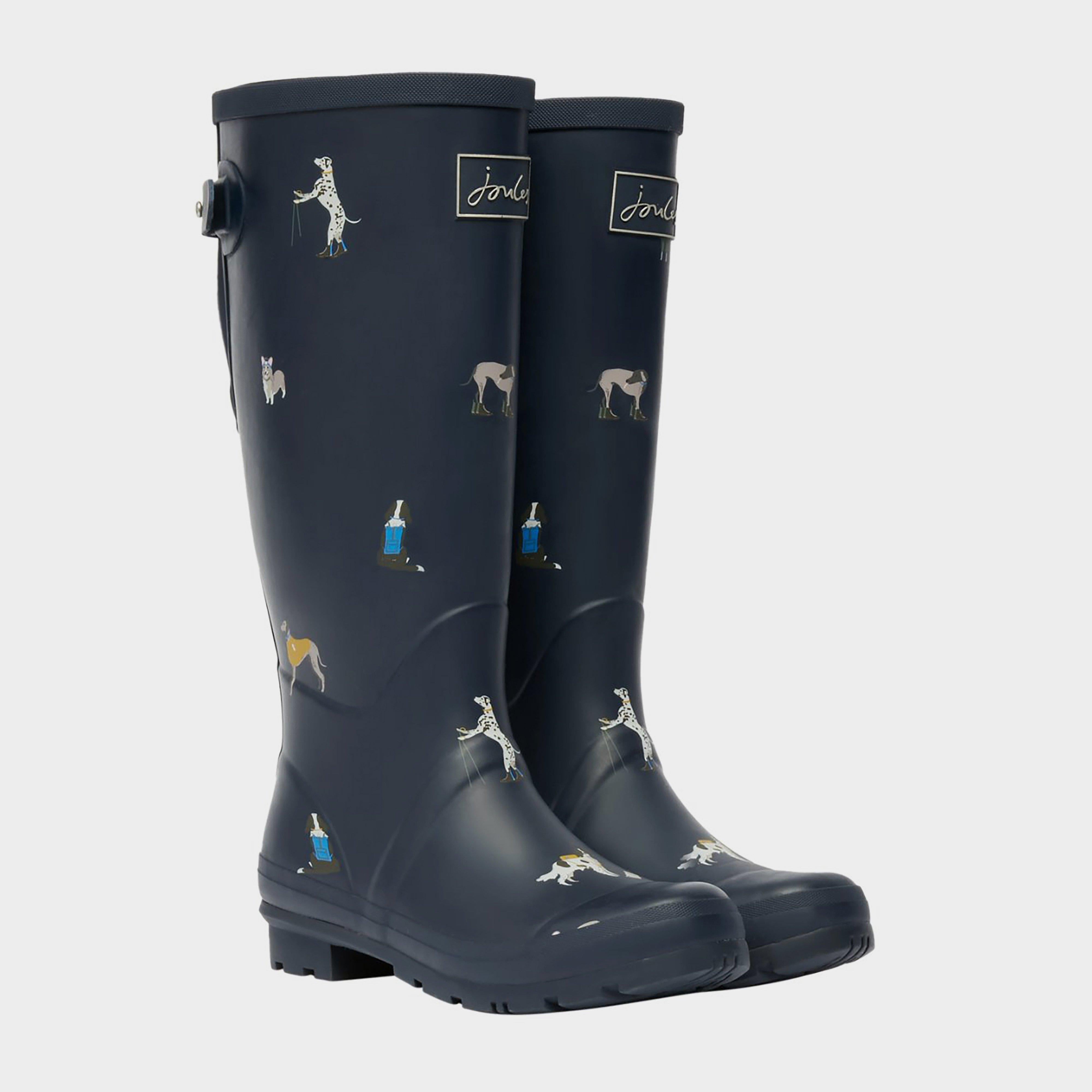 Womens Welly Print Navy Dogs