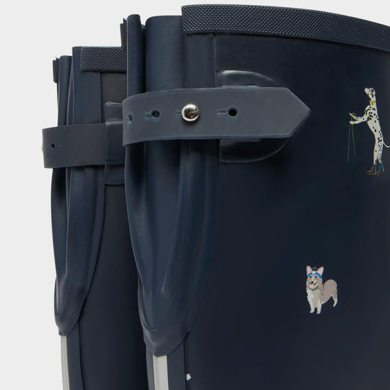 Womens Welly Print Navy Dogs