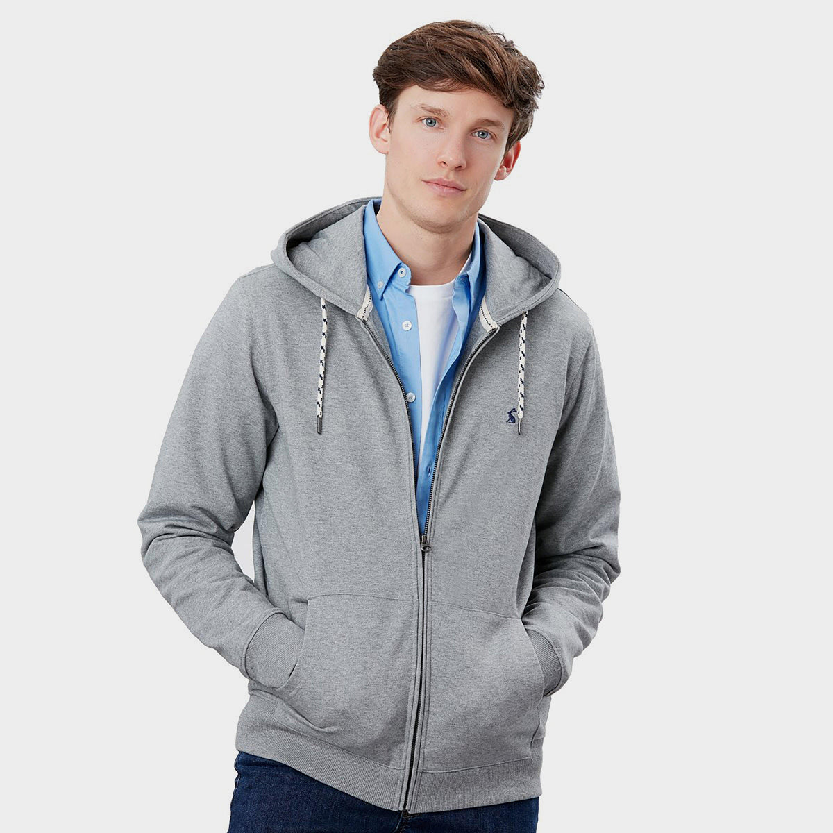 Mens Mayday Zip Hoodie Grey Marl
