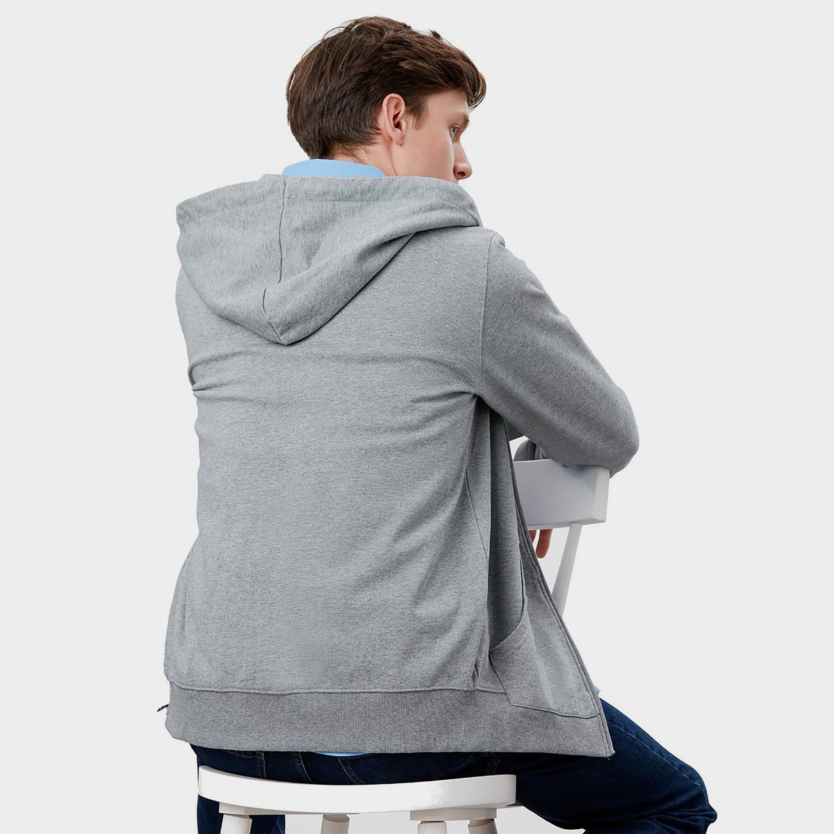 Mens Mayday Zip Hoodie Grey Marl