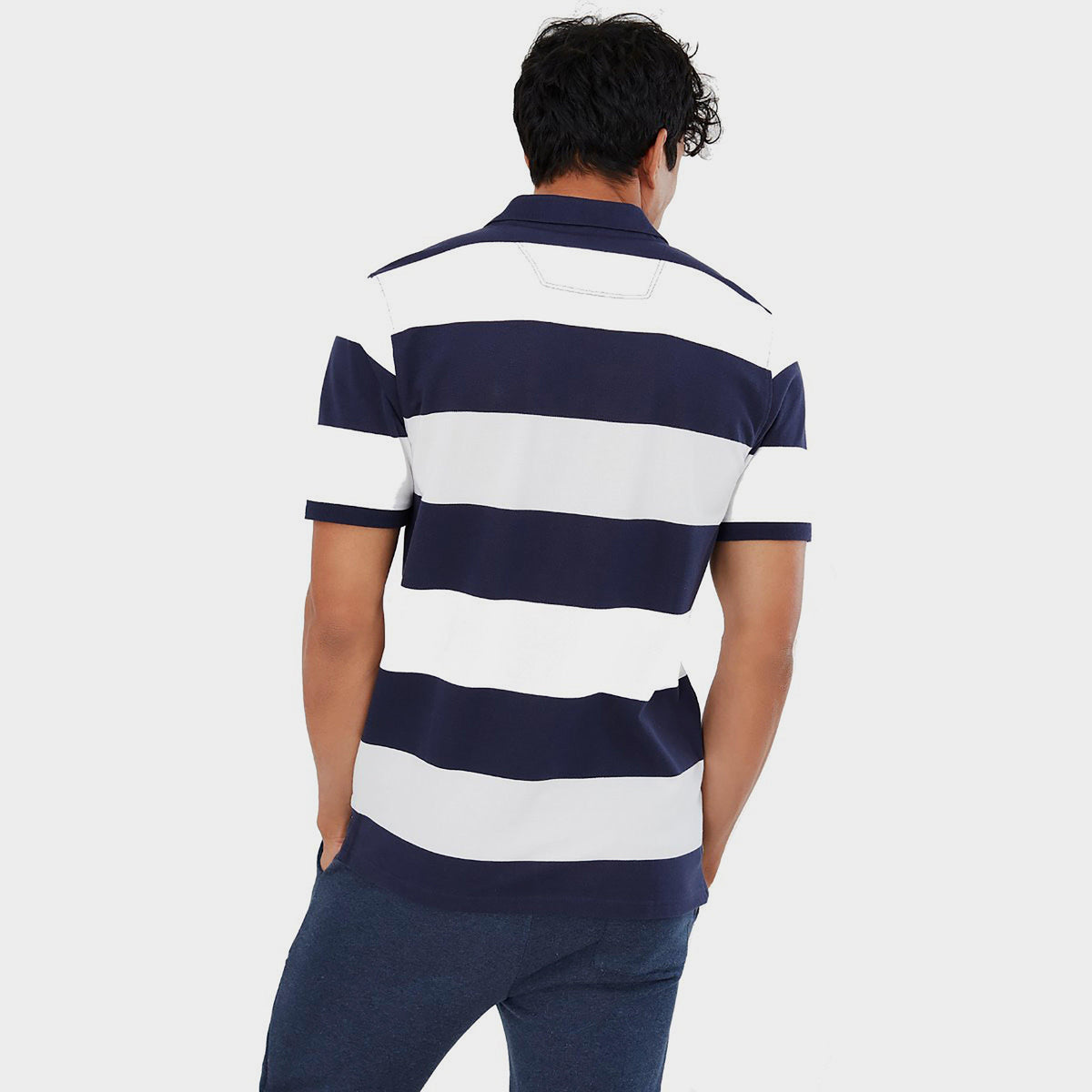Men's Filbert Polo Blue White Stripe