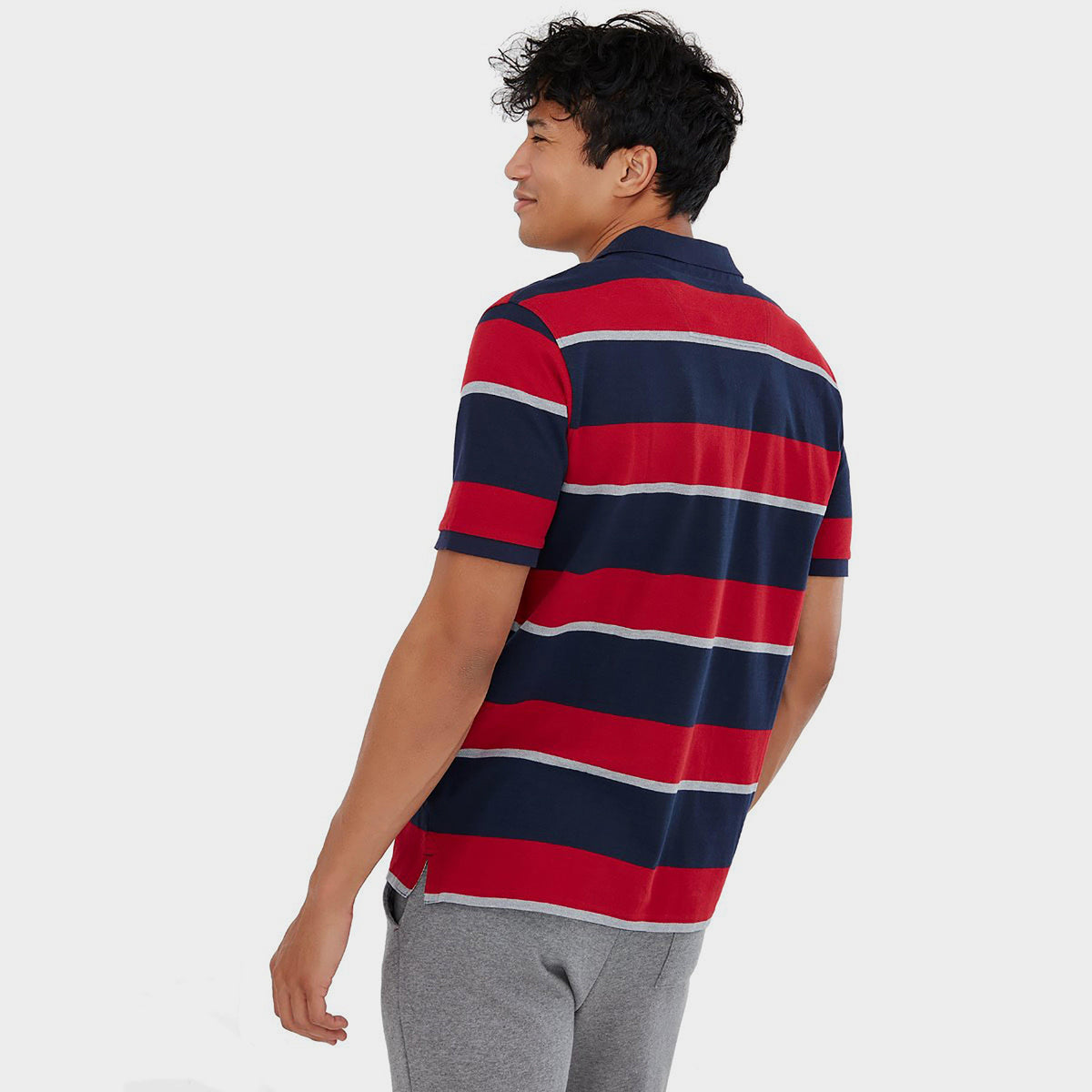 Men's Filbert Polo Navy Red Stripe