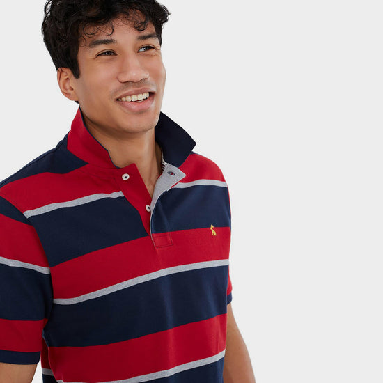 Men's Filbert Polo Navy Red Stripe