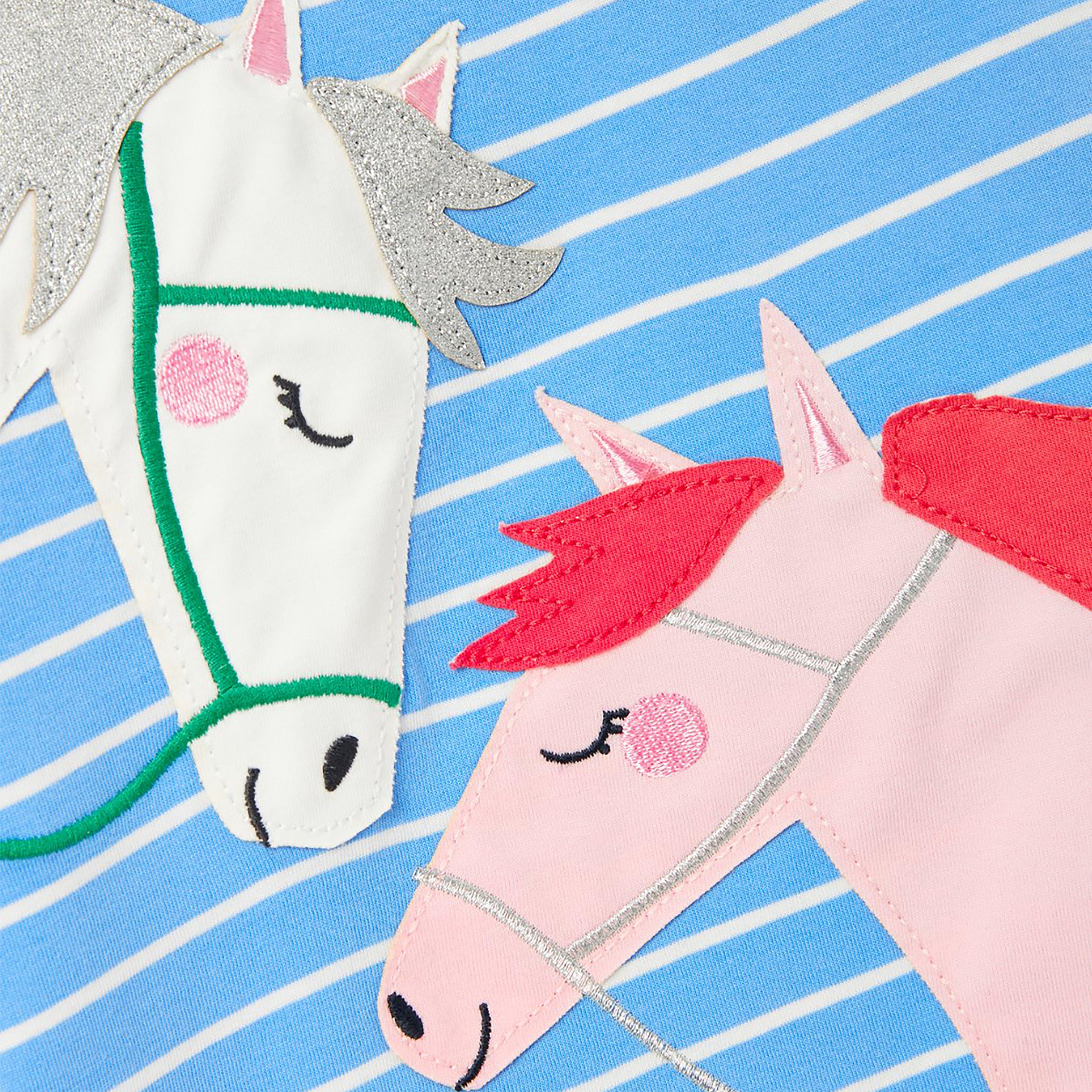 Childs Ava Top Blue Stripe Horse