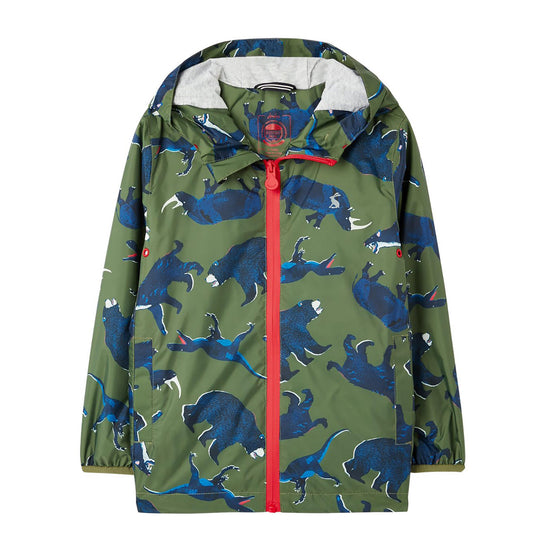 Joules Kids Bayfield Waterproof Jacket Green Beasts