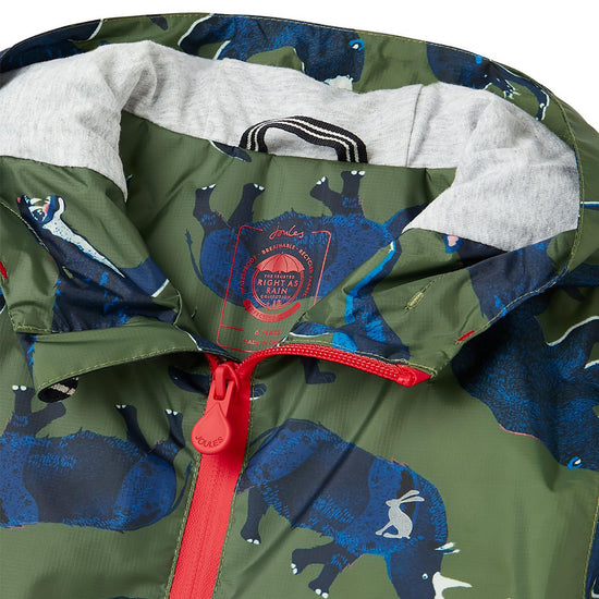 Joules Kids Bayfield Waterproof Jacket Green Beasts