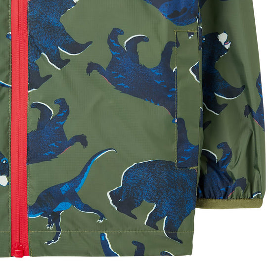 Joules Kids Bayfield Waterproof Jacket Green Beasts