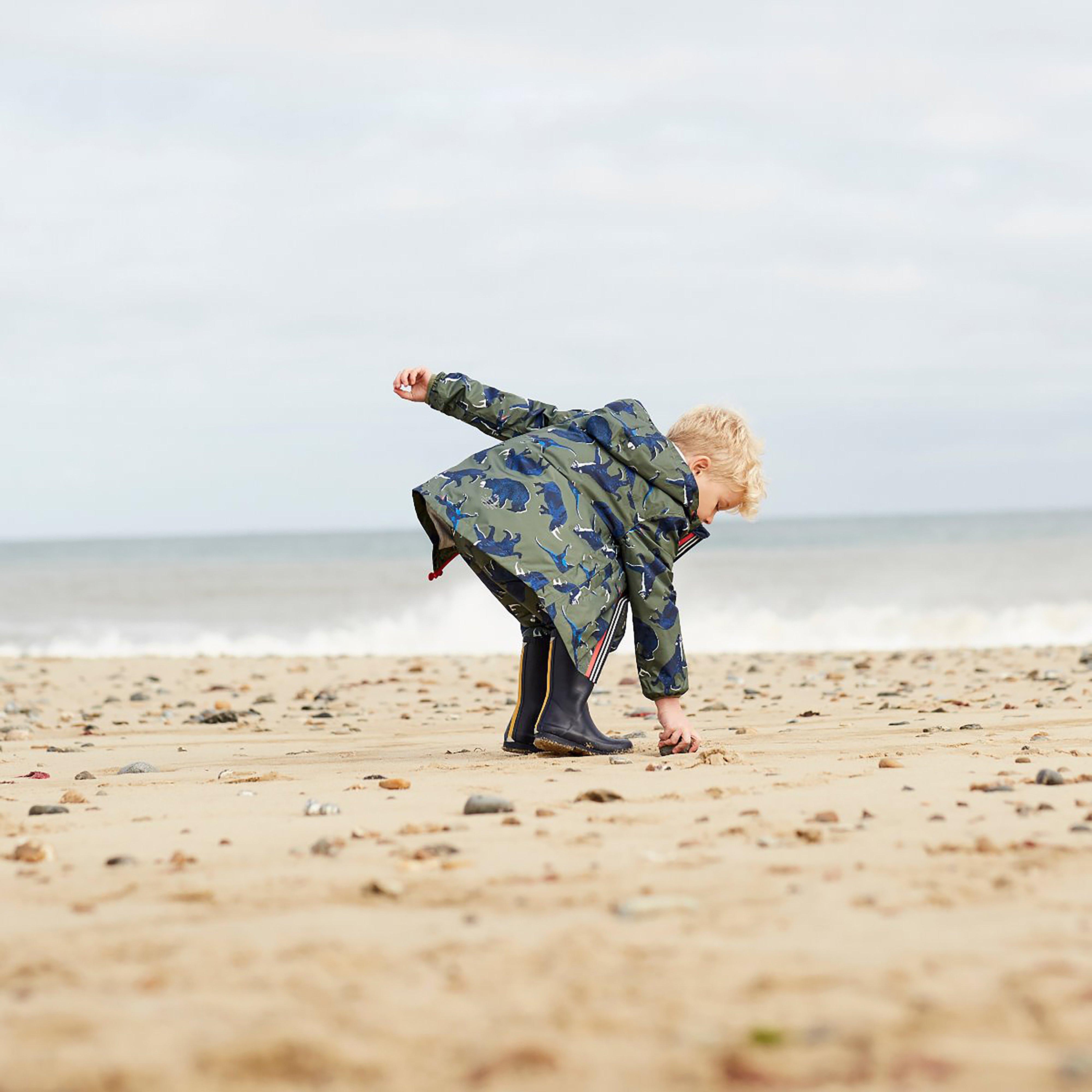 Joules Kids Bayfield Waterproof Jacket Green Beasts