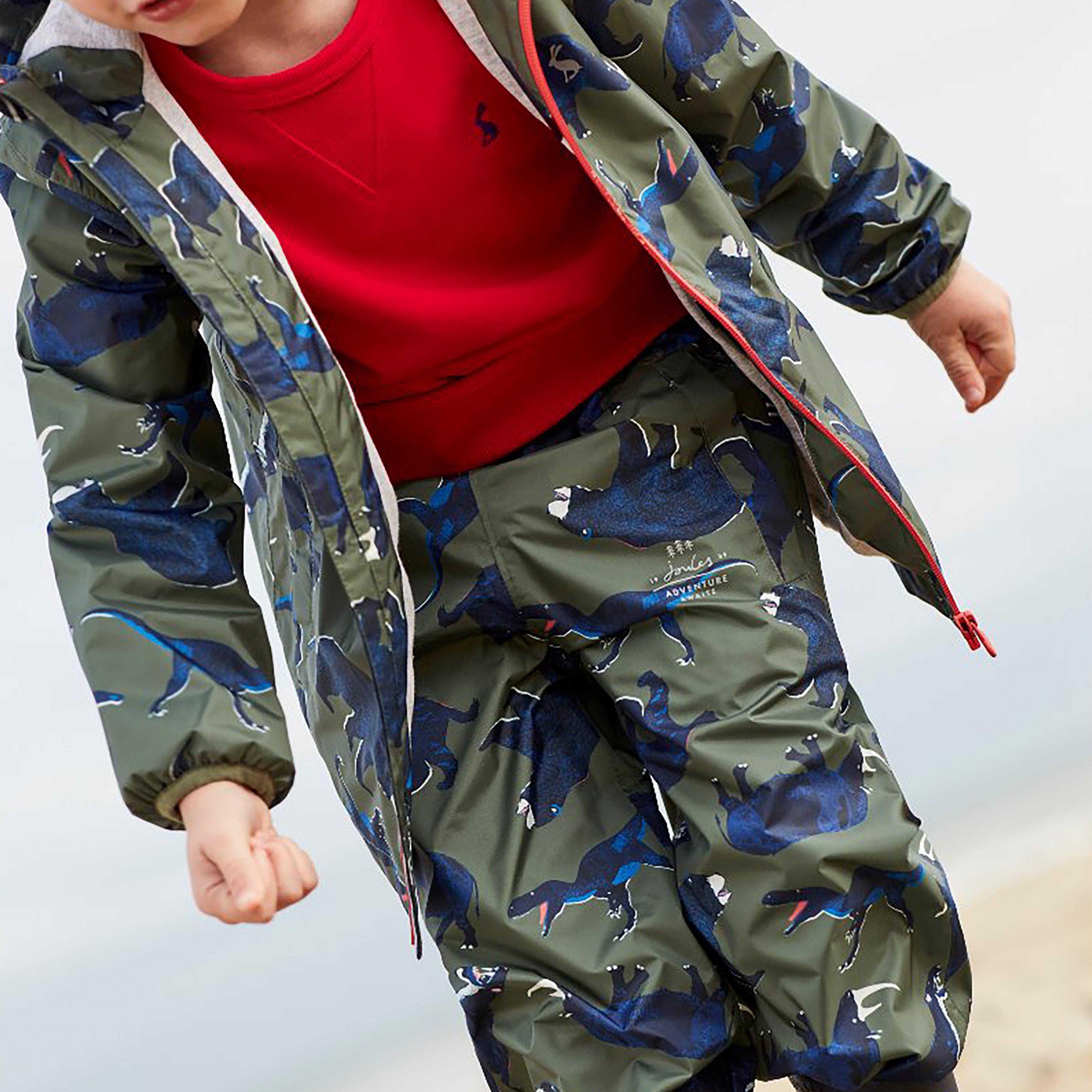 Joules Kids Bayfield Waterproof Jacket Green Beasts