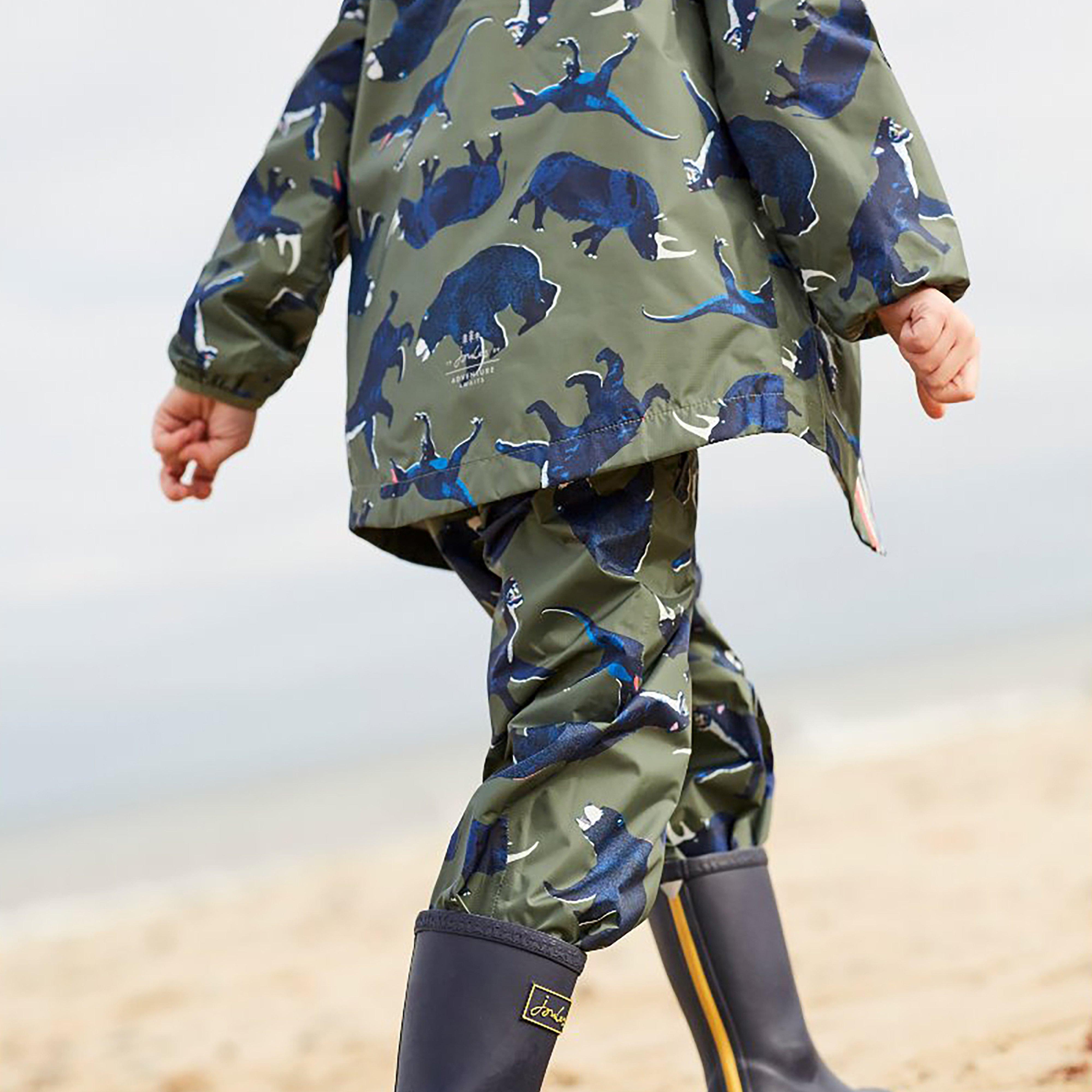 Joules Kids Bayfield Waterproof Jacket Green Beasts