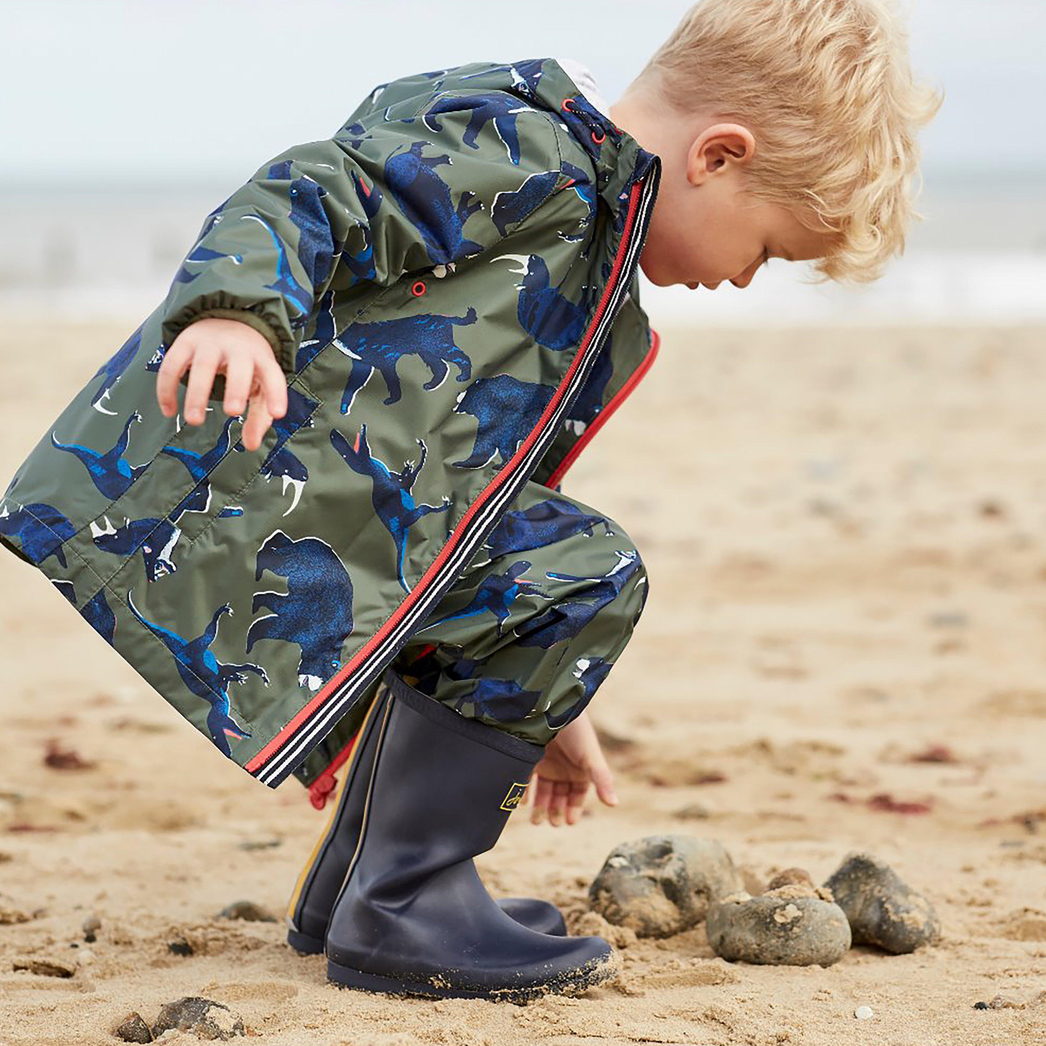 Joules Kids Bayfield Waterproof Jacket Green Beasts