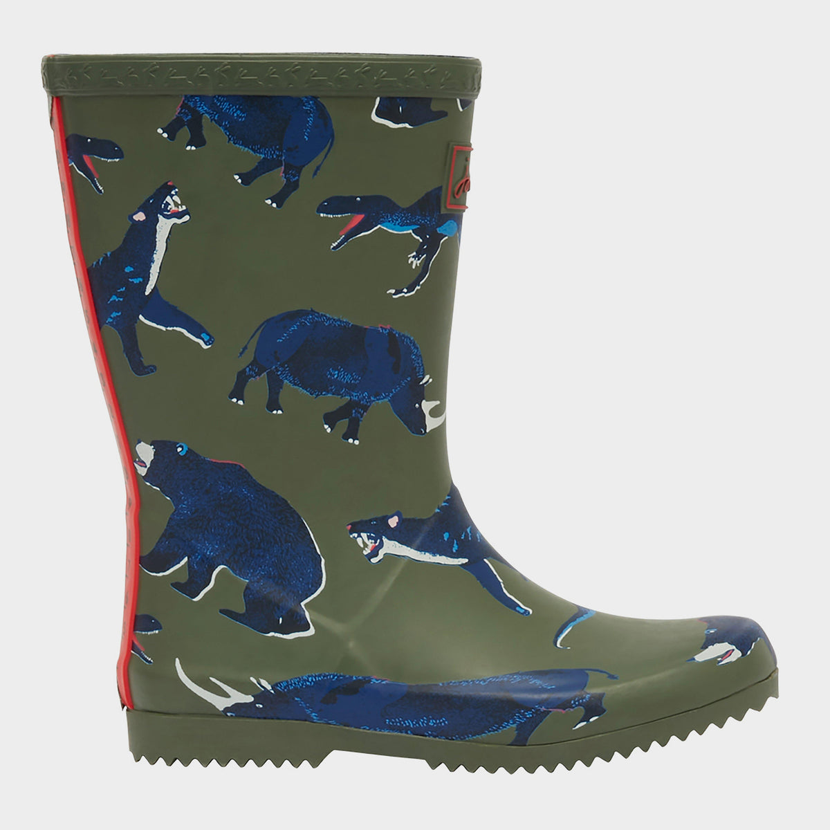 Kids Roll Up Wellies Green Animal