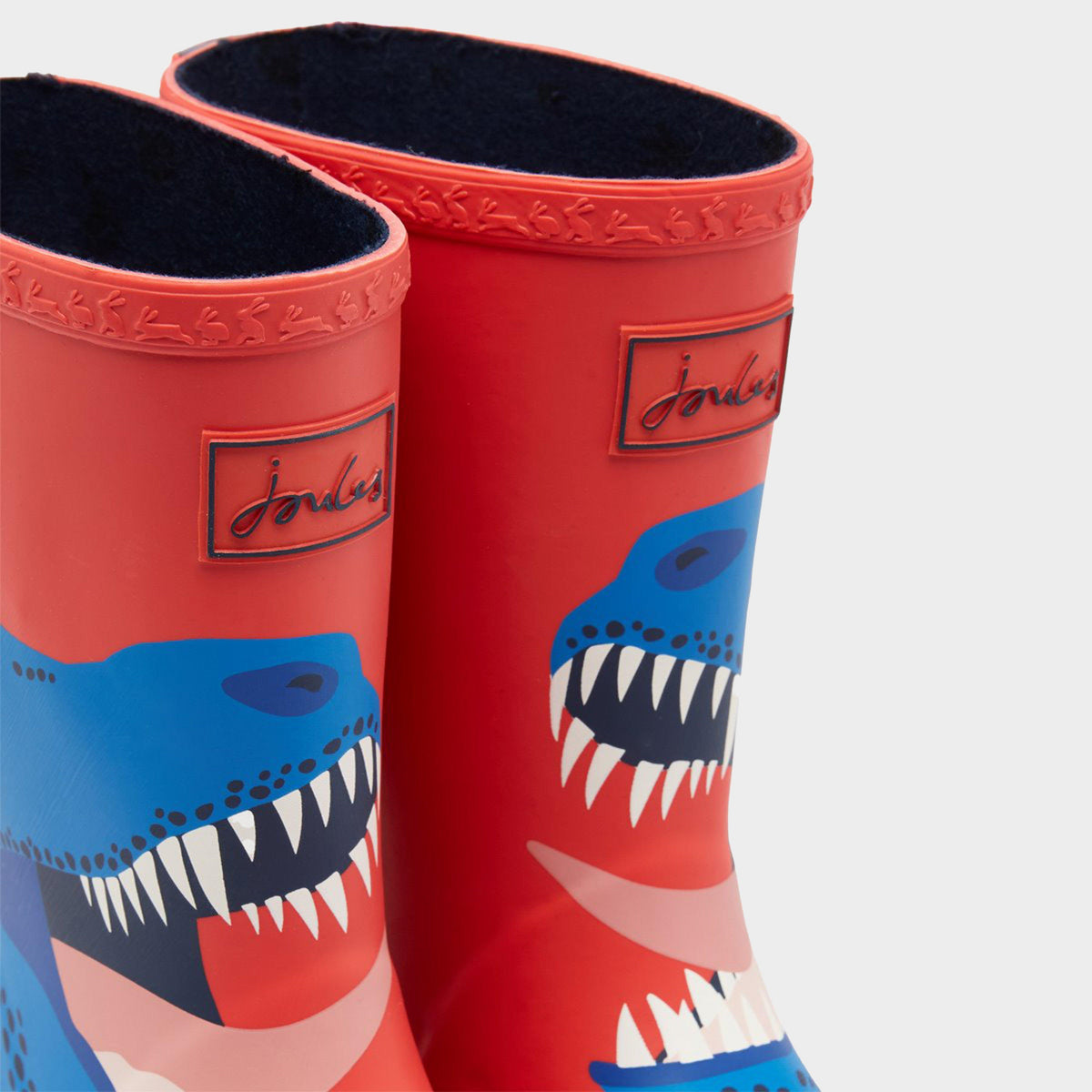 Childs Roll Up Wellies Red Dino