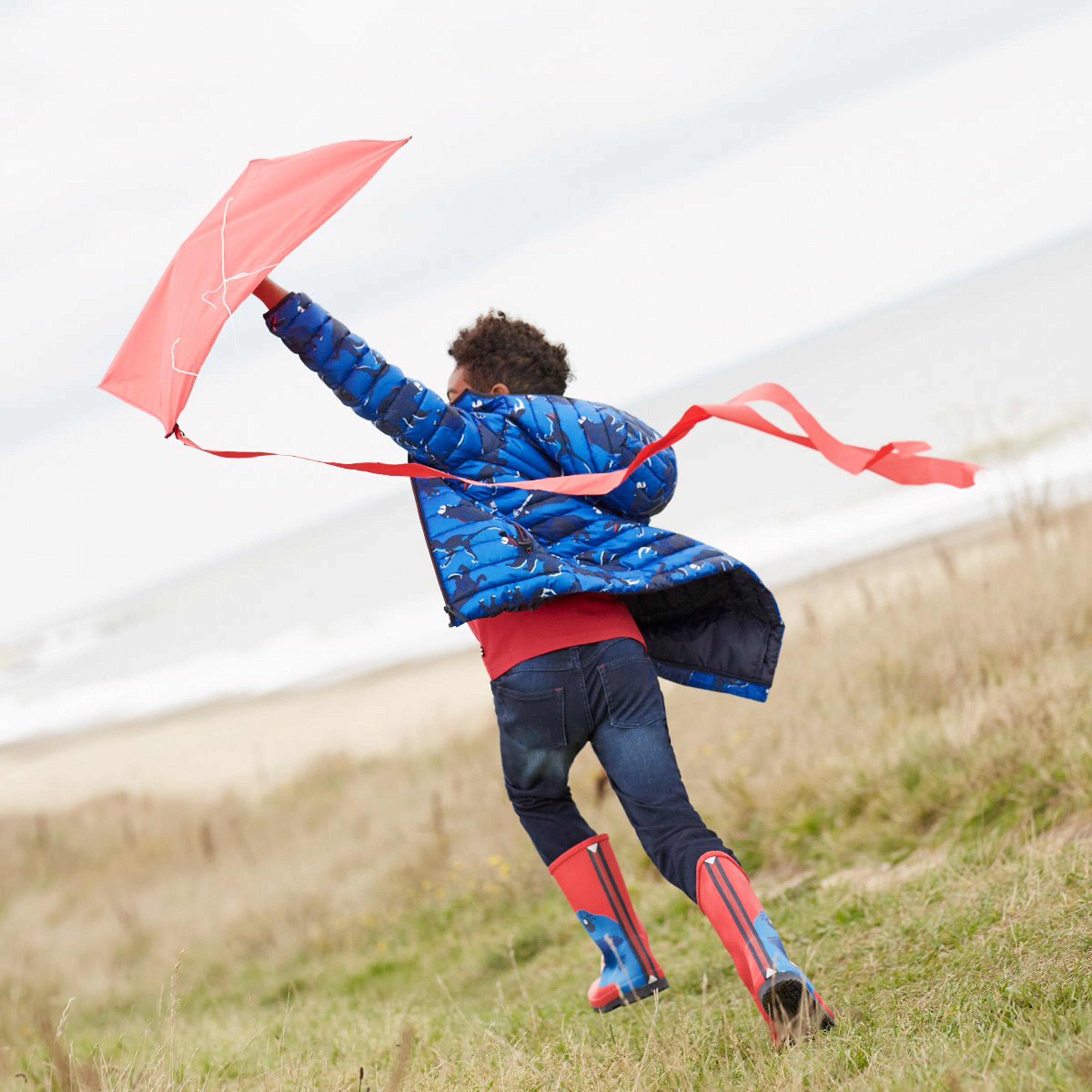 Childs Roll Up Wellies Red Dino