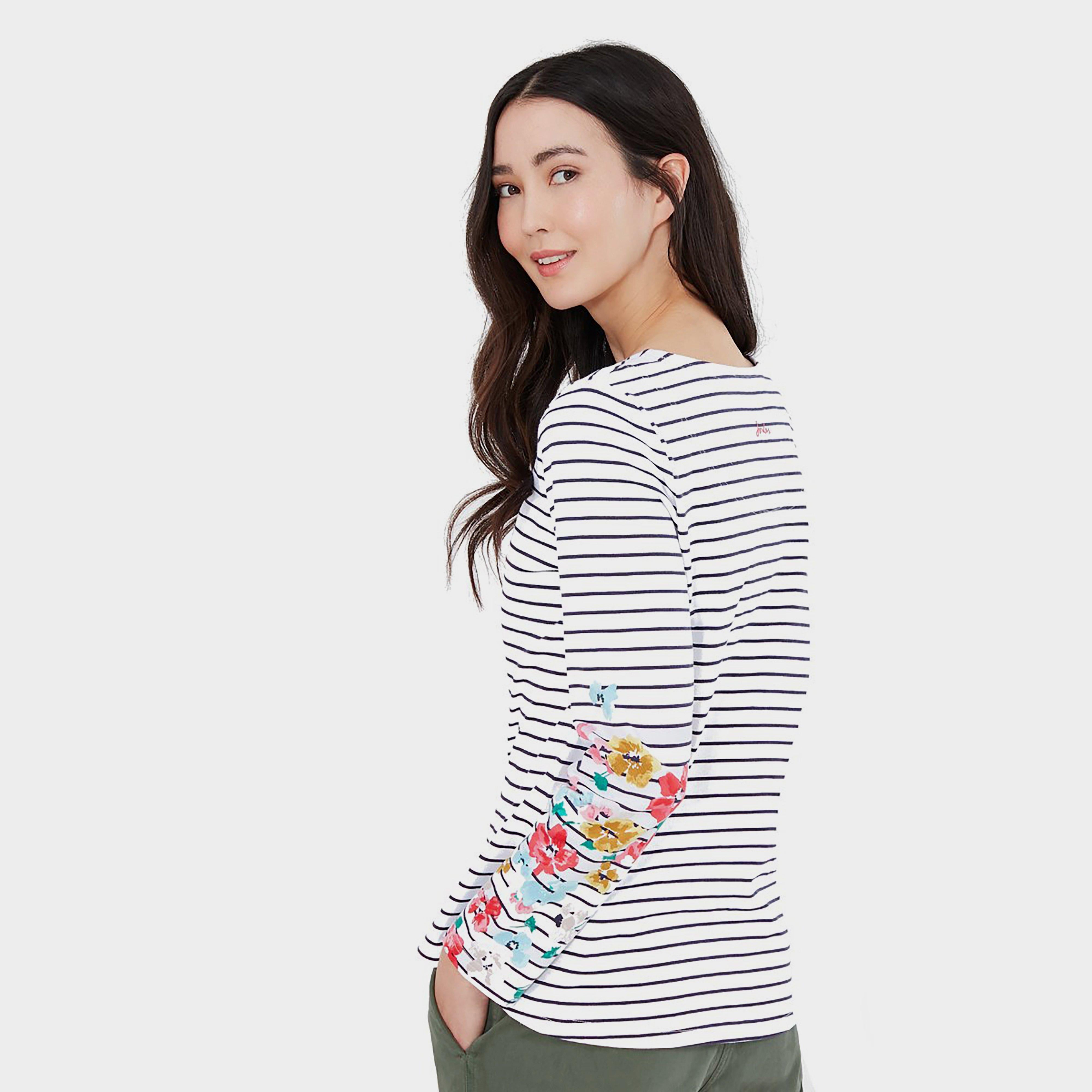 Womens Harbour Print Jersey Top Navy Stripe Floral