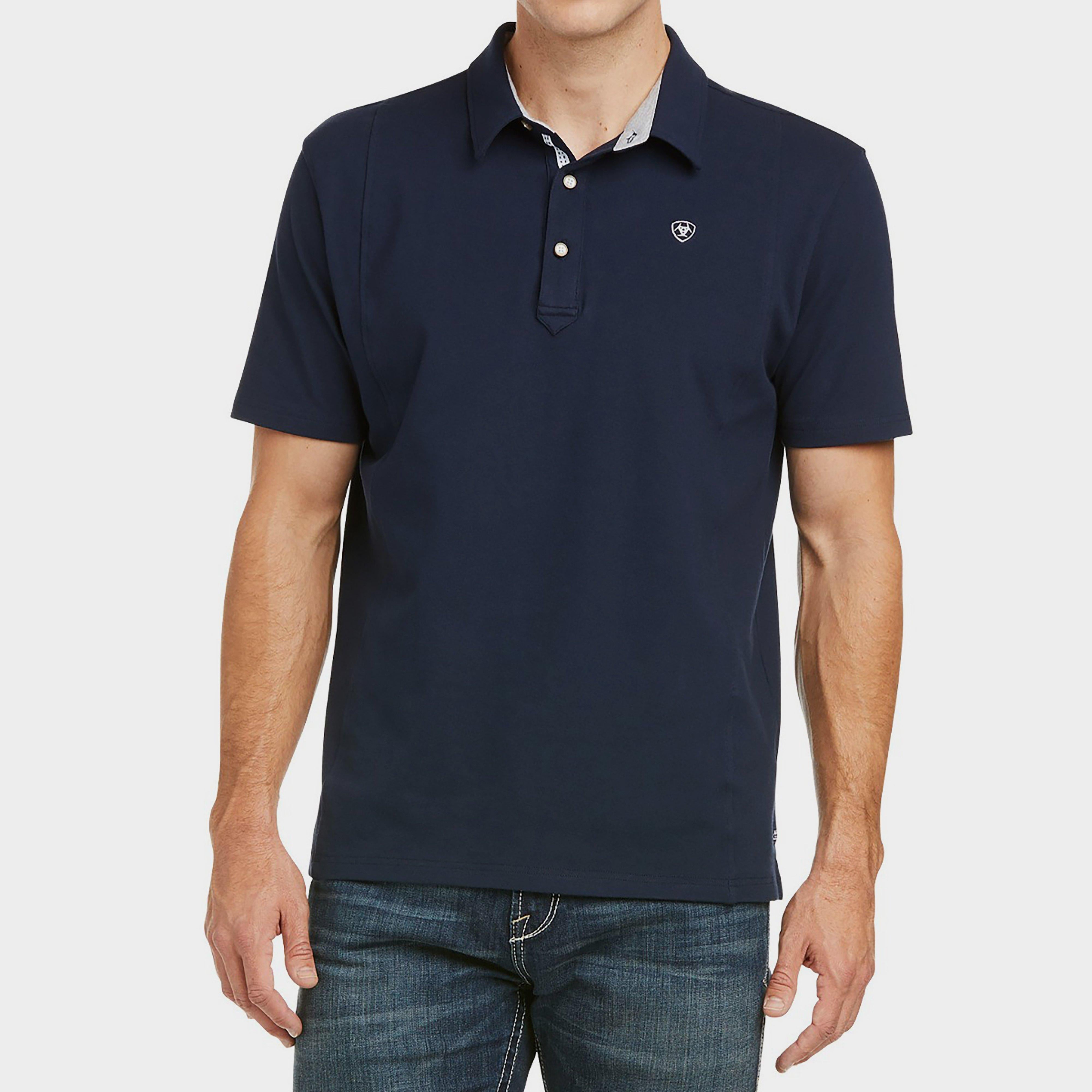 Mens Medal Short Sleeved Polo Navy