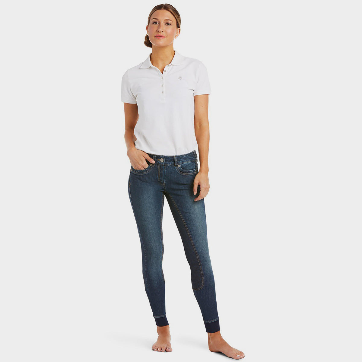 Womens Halo Denim Full Seat Breeches Marine
