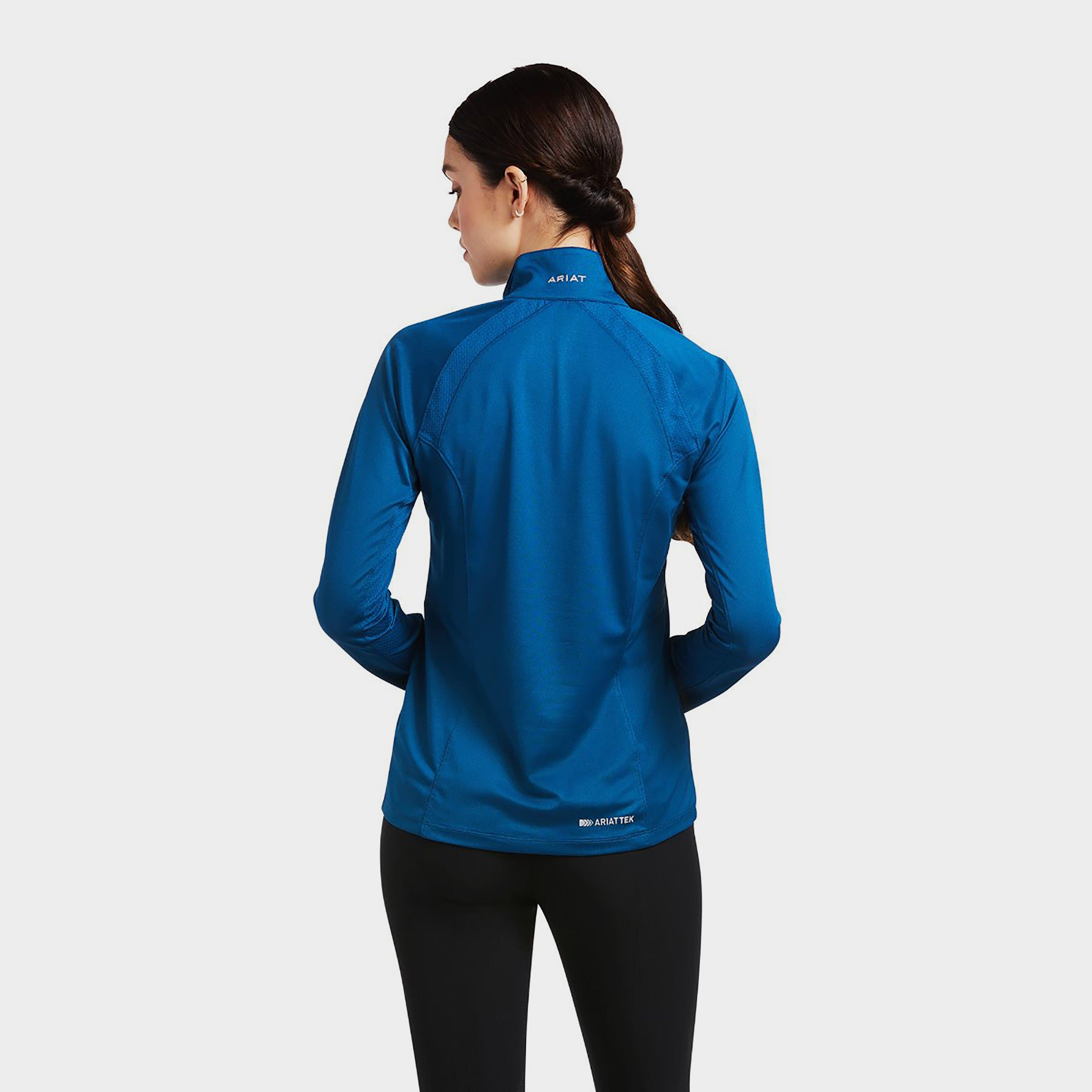 Womens Sunstopper 2.0 1/4 Zip Baselayer Blue Opal