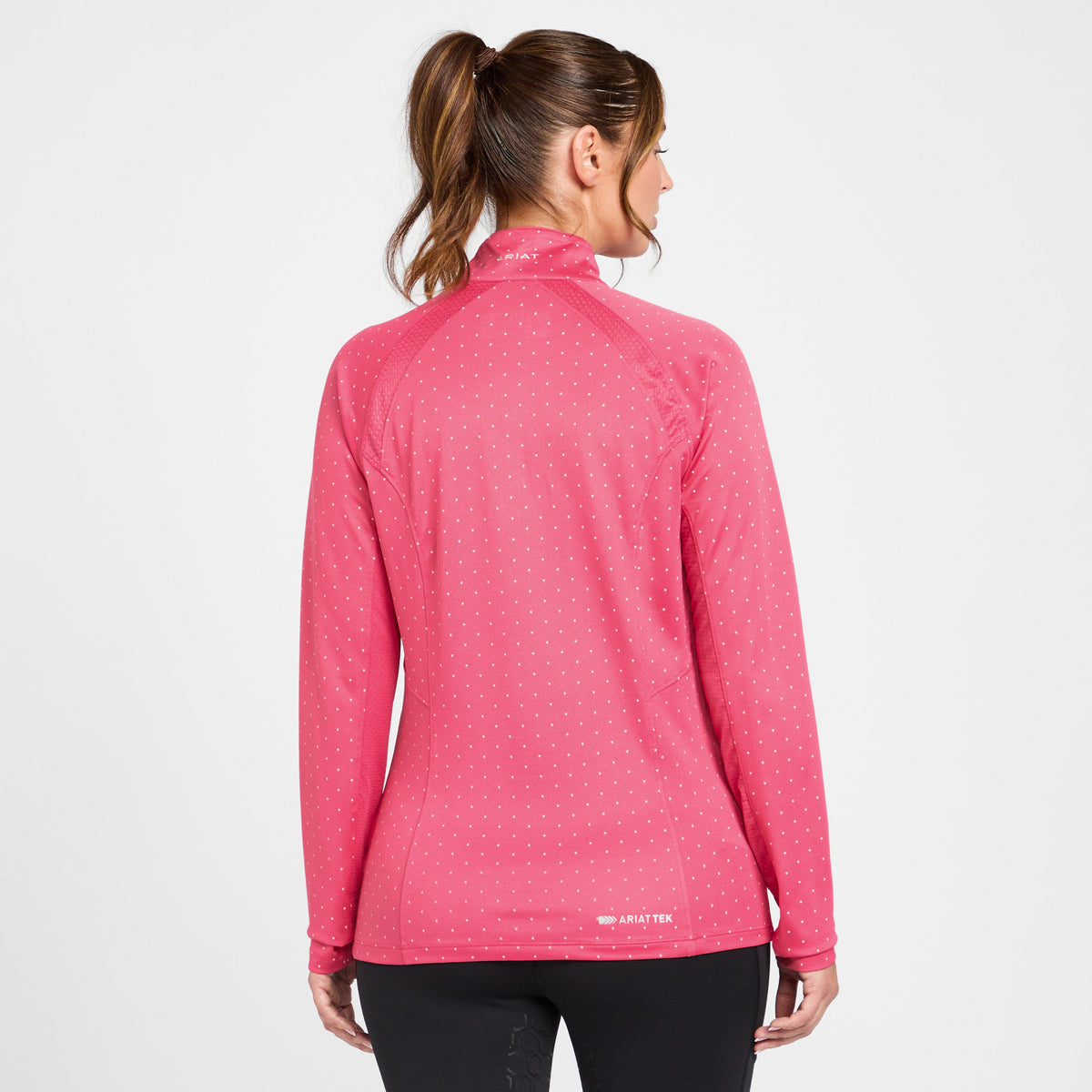 Womens Sunstopper 2.0 1/4 Zip Baselayer Party Punch Dot