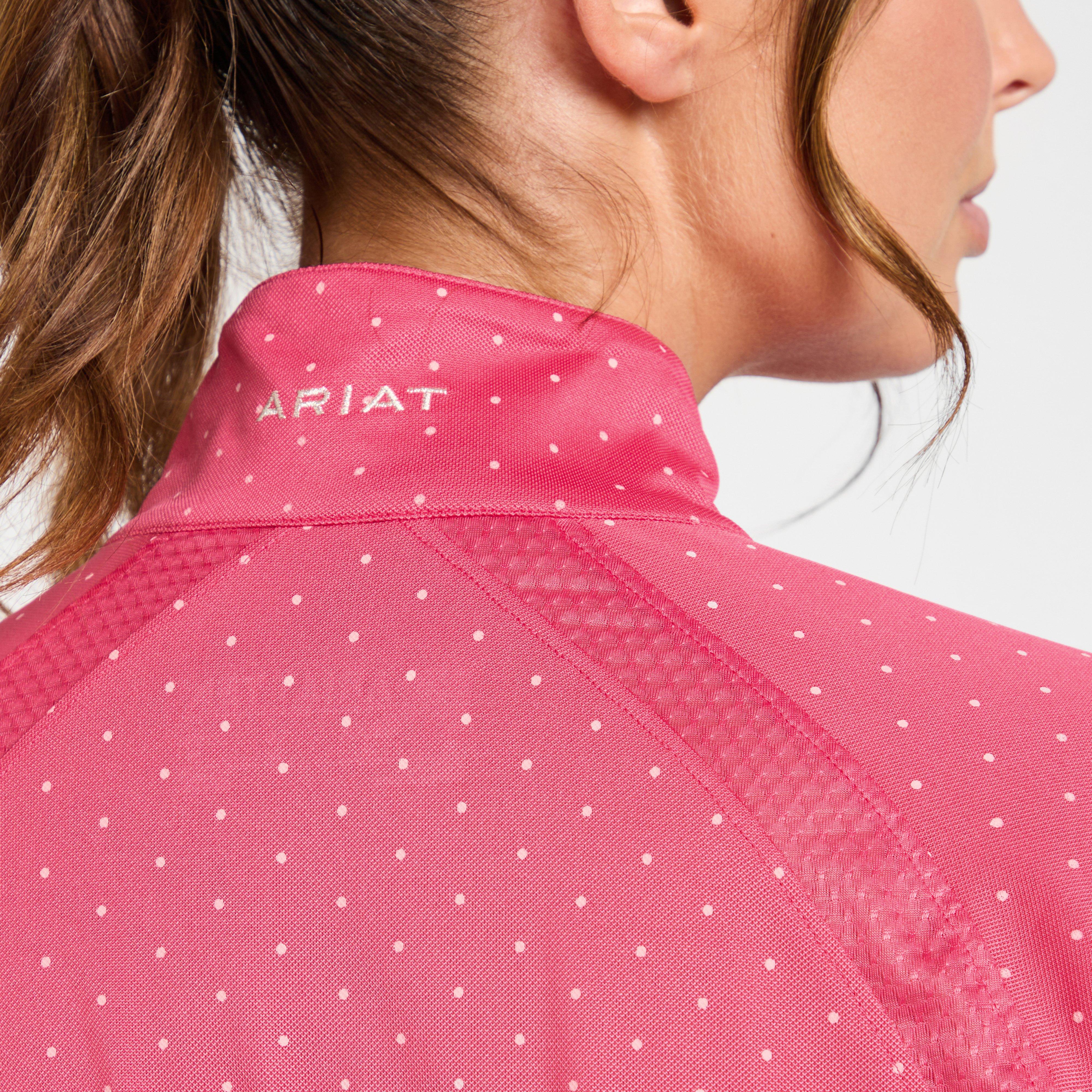 Womens Sunstopper 2.0 1/4 Zip Baselayer Party Punch Dot