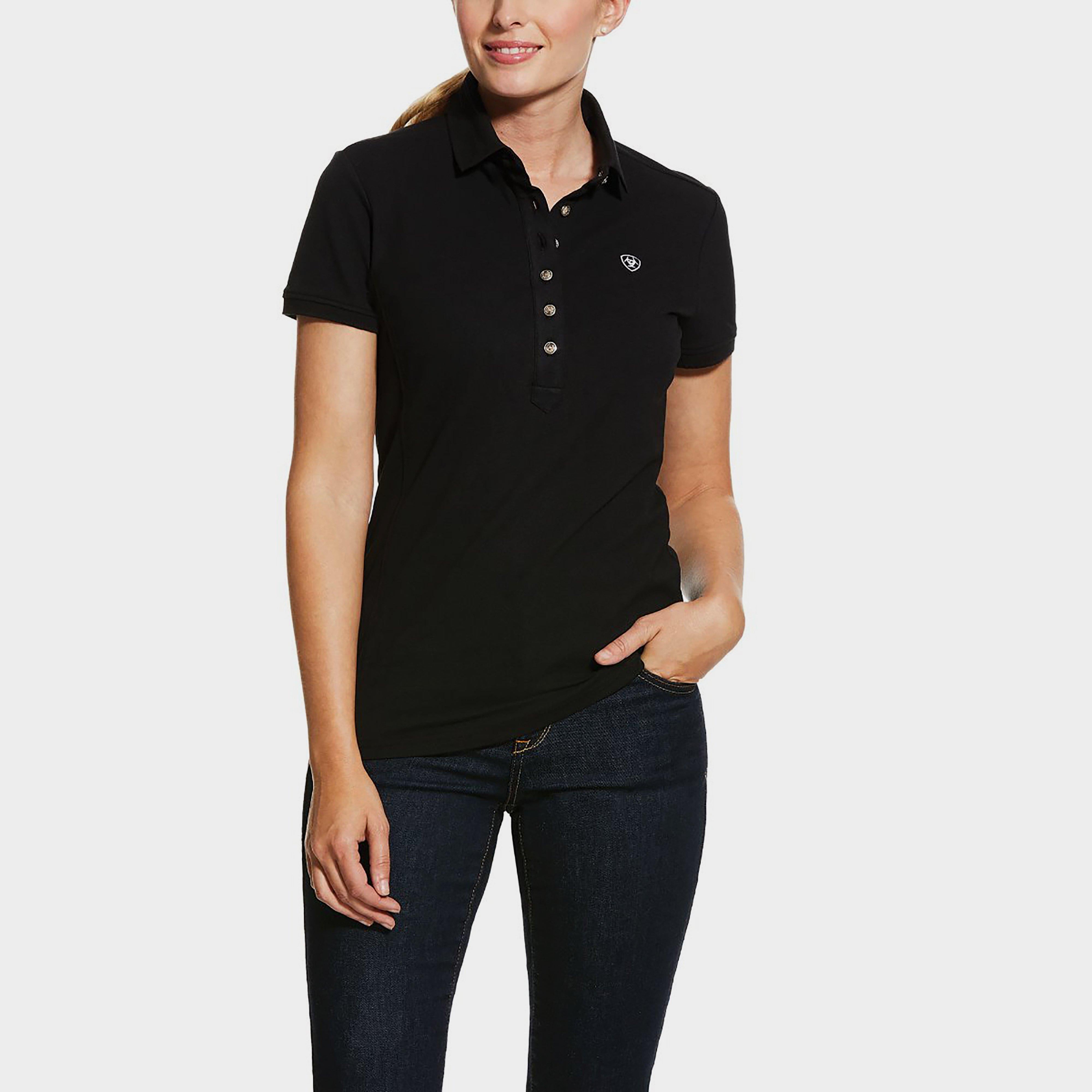Womens Prix 2.0 Short Sleeved Polo Shirt Black