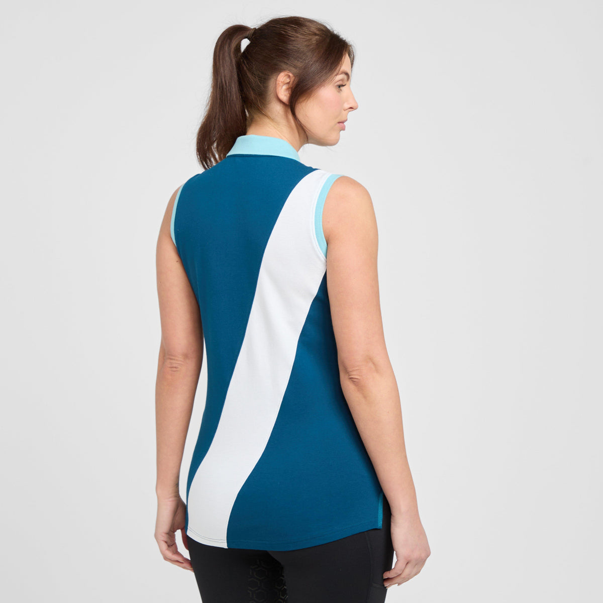 Womens Taryn Sleeveless Polo Shirt Blue Opal