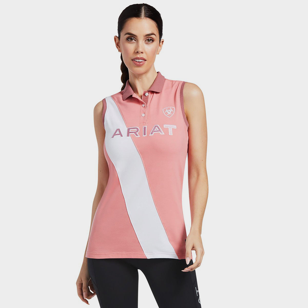 Womens Taryn Sleeveless Polo Shirt Peach Blossom