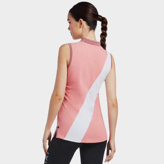 Womens Taryn Sleeveless Polo Shirt Peach Blossom