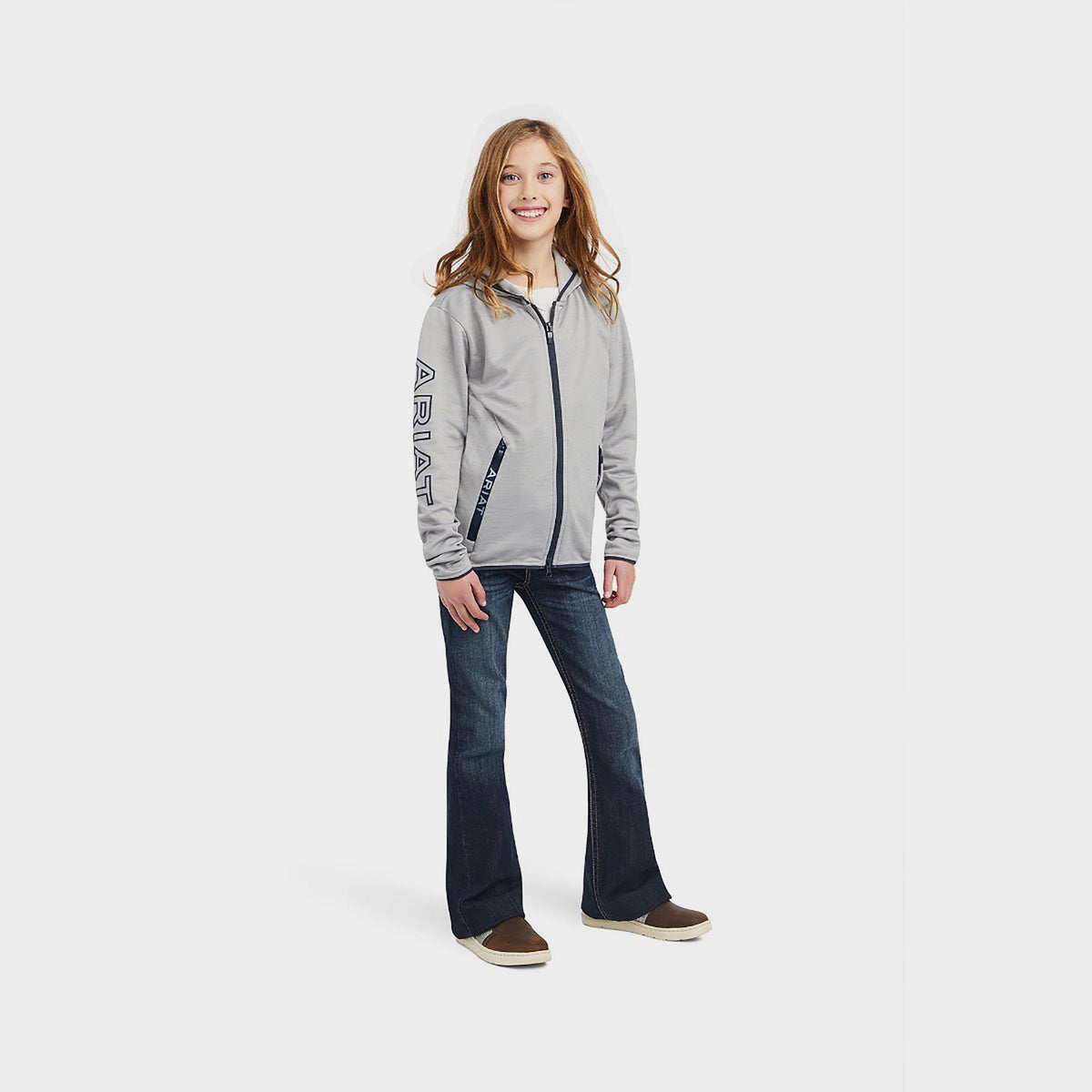 Childs Byron Zip Hoodie Heather Grey