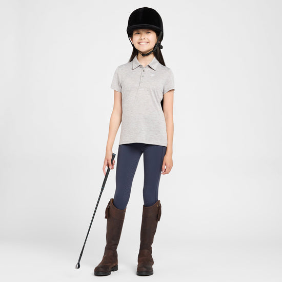 Childs Laguna Short Sleeved Polo Shirt Heather Grey