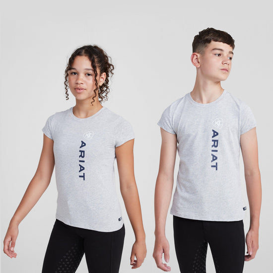Childs Vertical Logo Short Sleeved Top Heather Grey