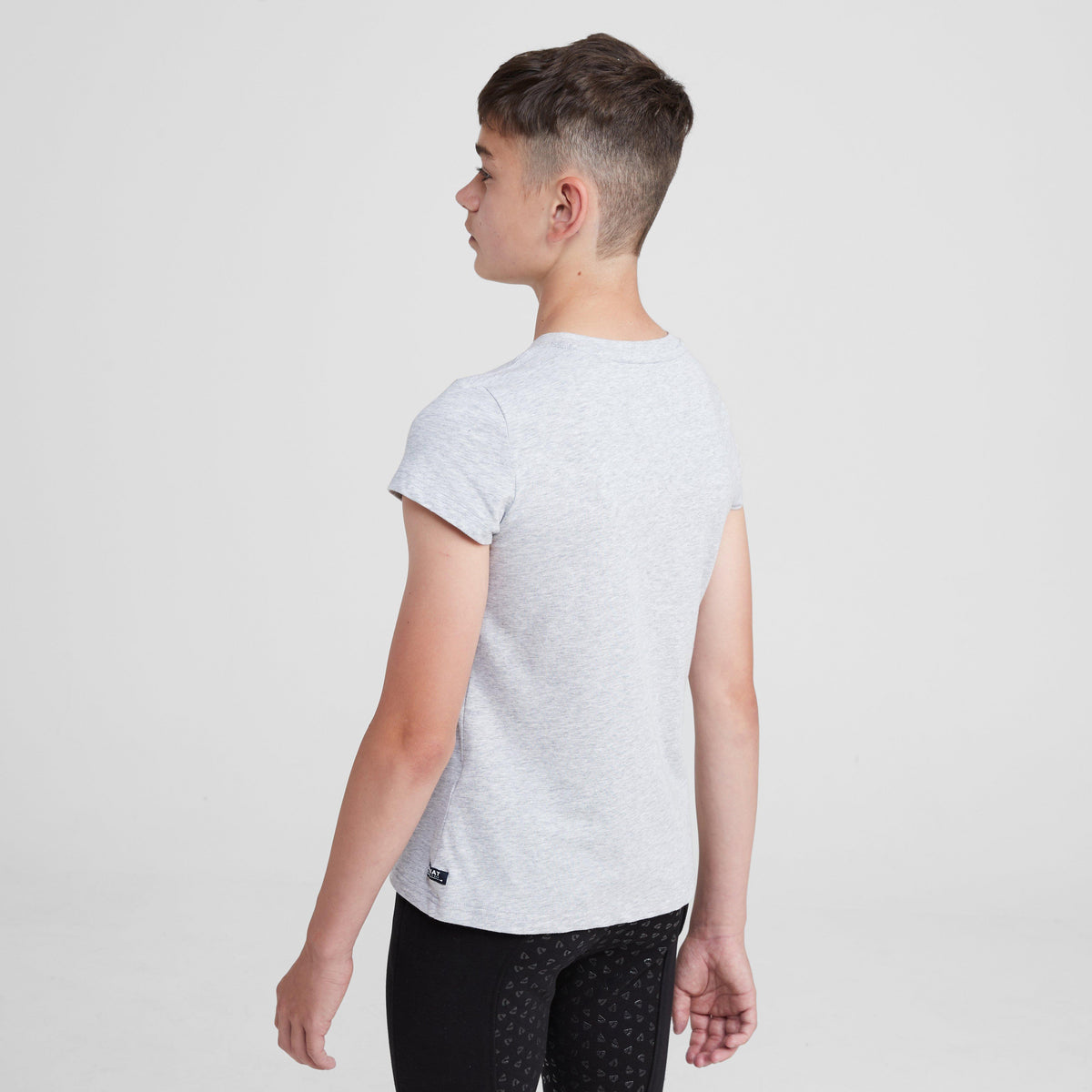 Childs Vertical Logo Short Sleeved Top Heather Grey