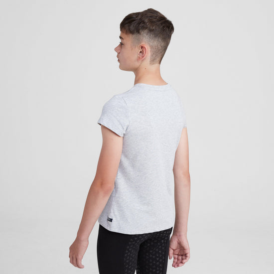 Childs Vertical Logo Short Sleeved Top Heather Grey