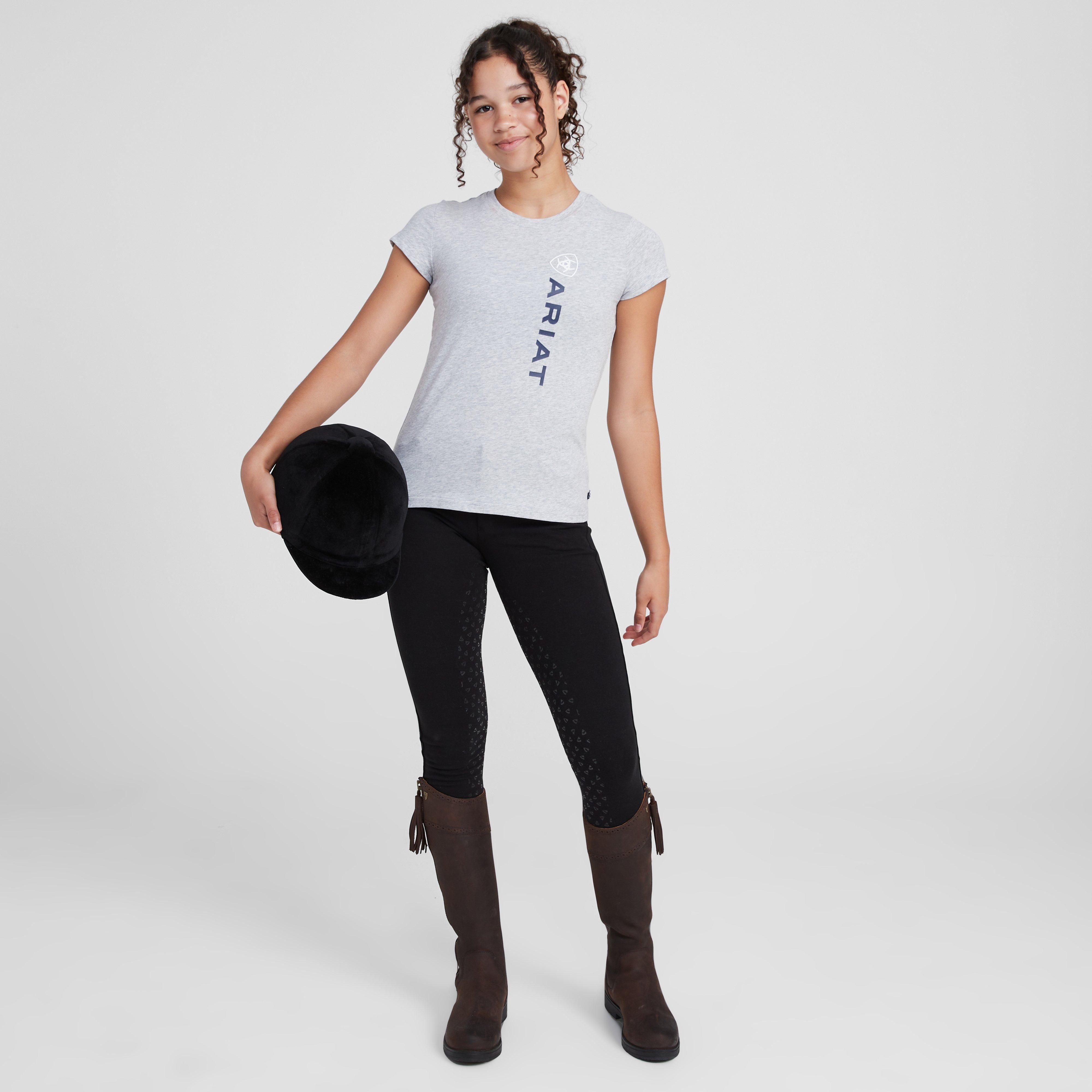 Childs Vertical Logo Short Sleeved Top Heather Grey