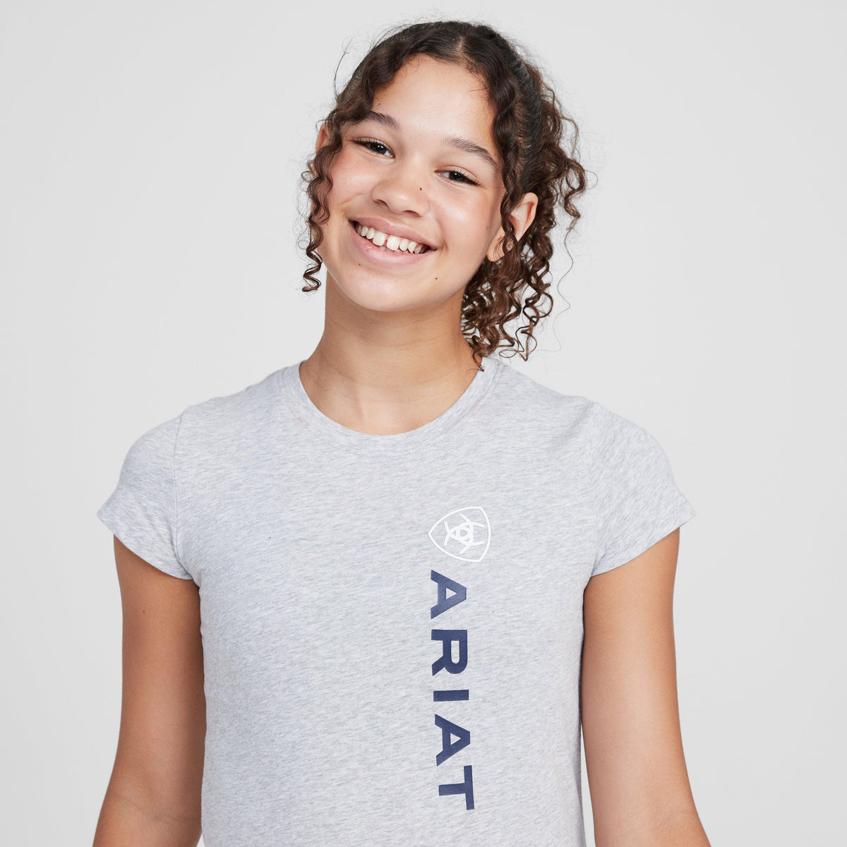 Childs Vertical Logo Short Sleeved Top Heather Grey