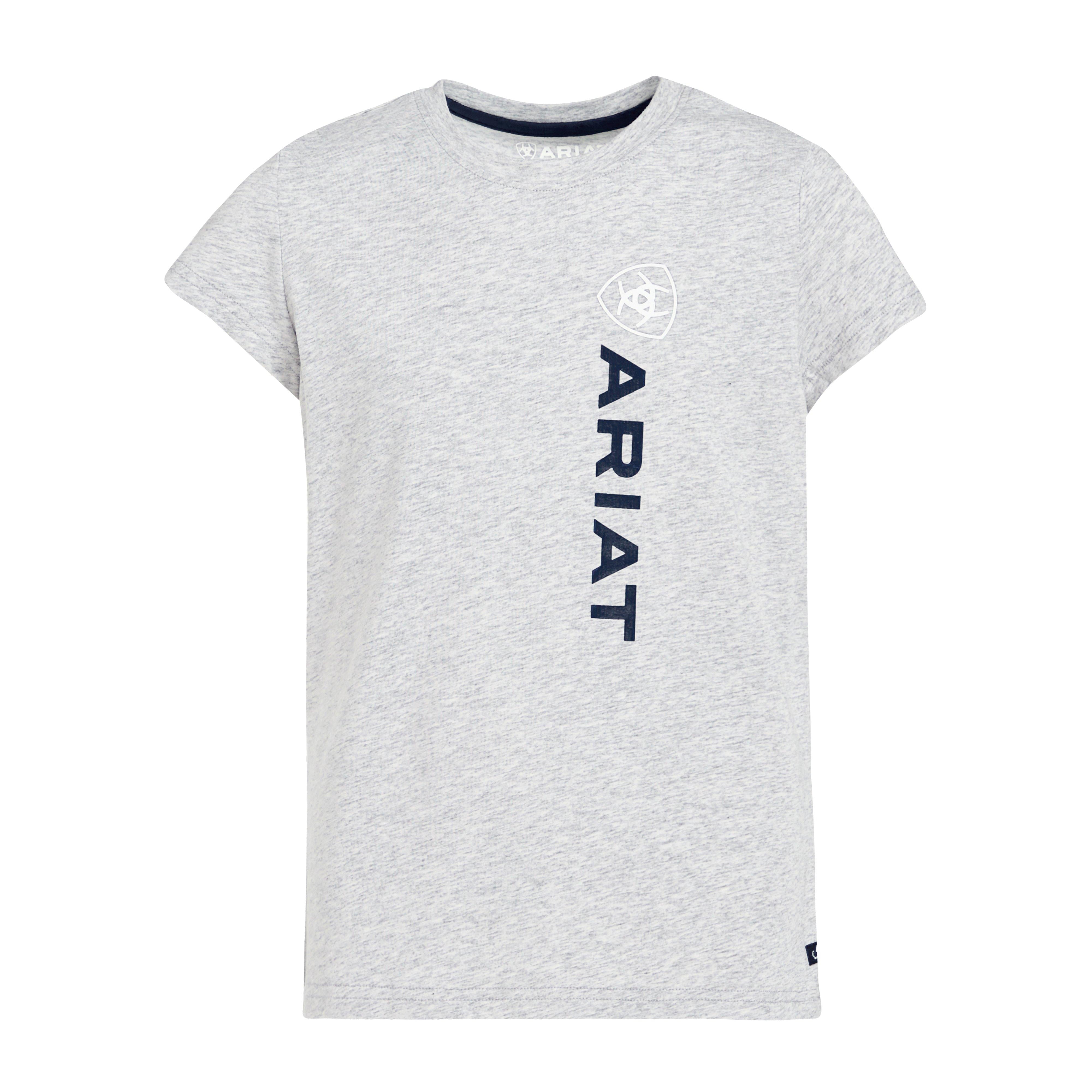 Childs Vertical Logo Short Sleeved Top Heather Grey