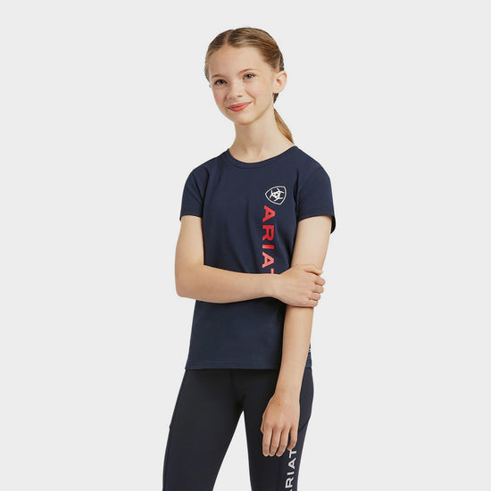 Childs Vertical Logo Short Sleeved Top Navy