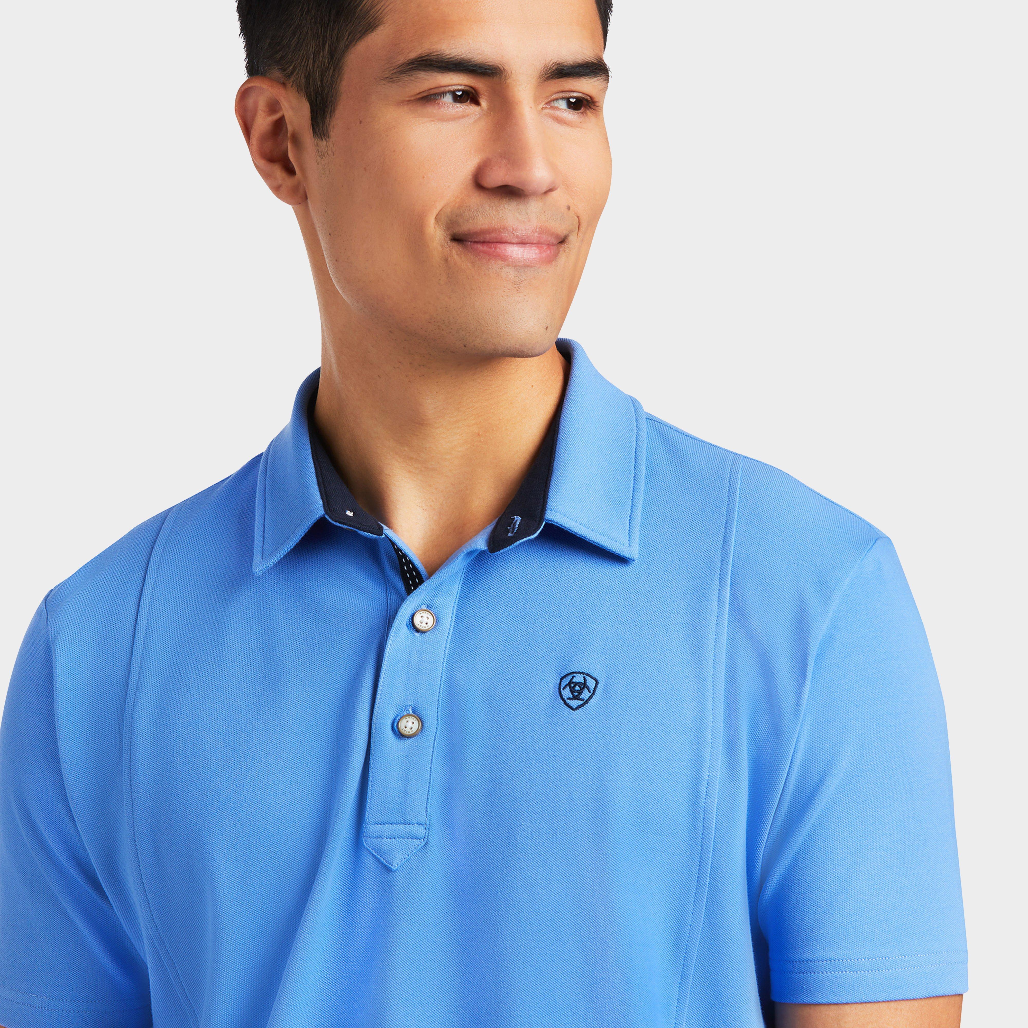 Mens Medal Short Sleeved Polo Reykjavik Blue