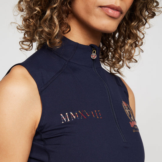 Womens Team Sleeveless Base Layer Navy