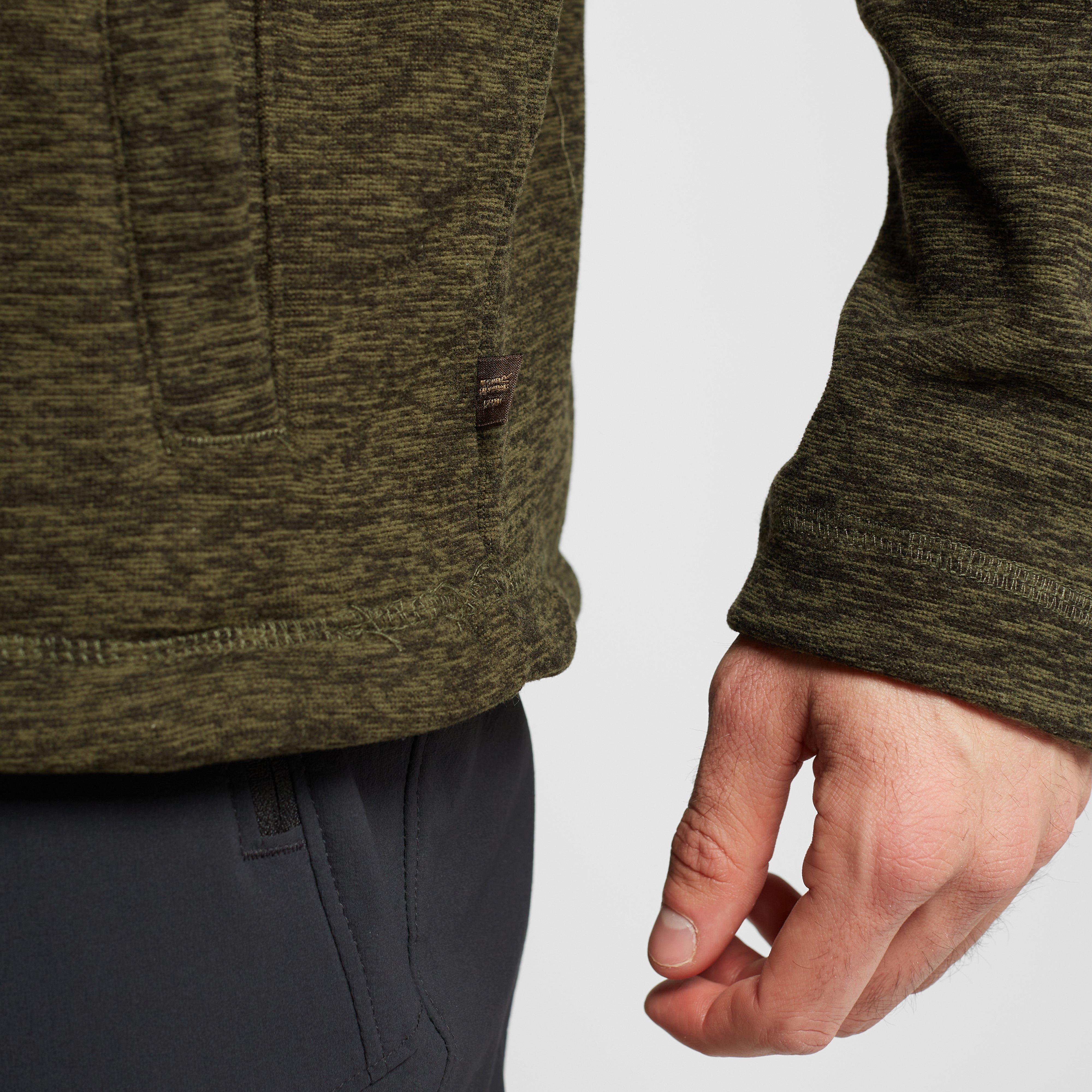 Mens Eildon Full Zip Fleece Dark Khaki Black Marl