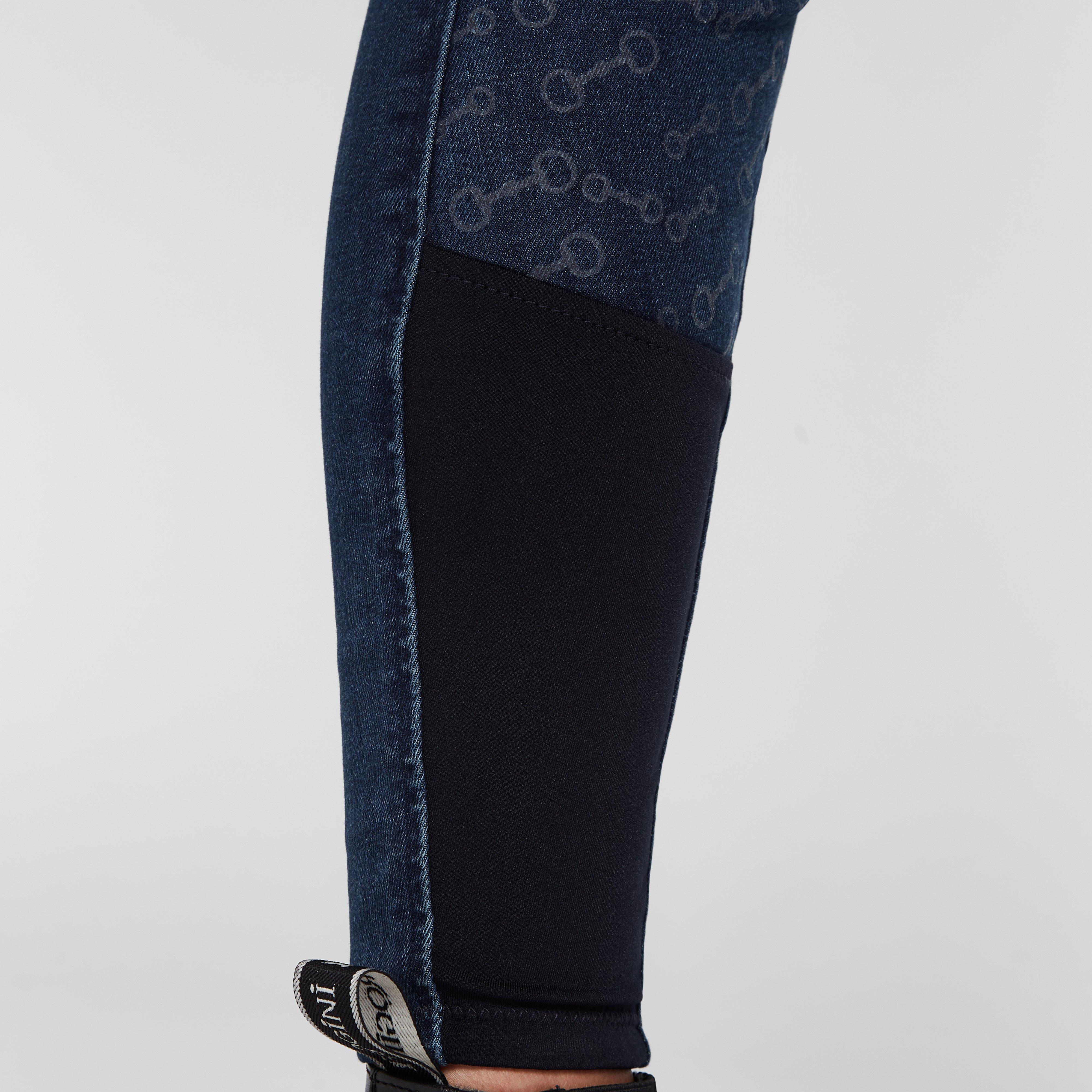 Womens Kaia Denim Silicone Full Seat Breeches With Crystals