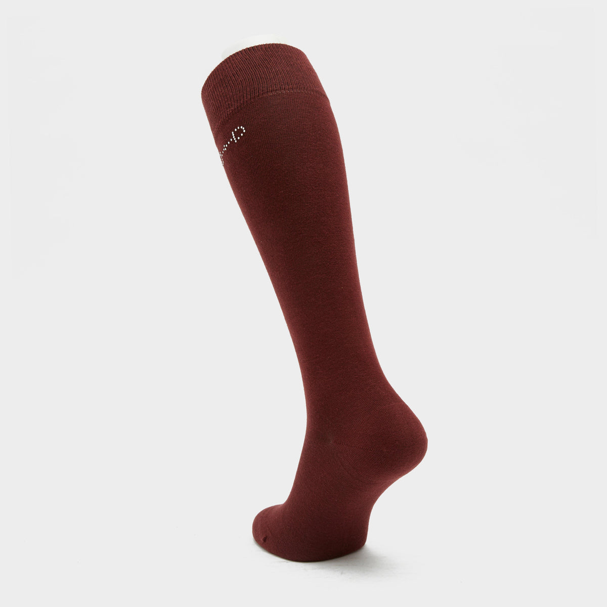 Womens Crystal Detail Knee Socks Burgundy Red Mahogany