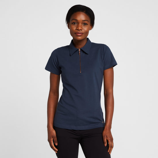 Womens Lia Organic Cotton Polo Shirt Obscure Night Blue