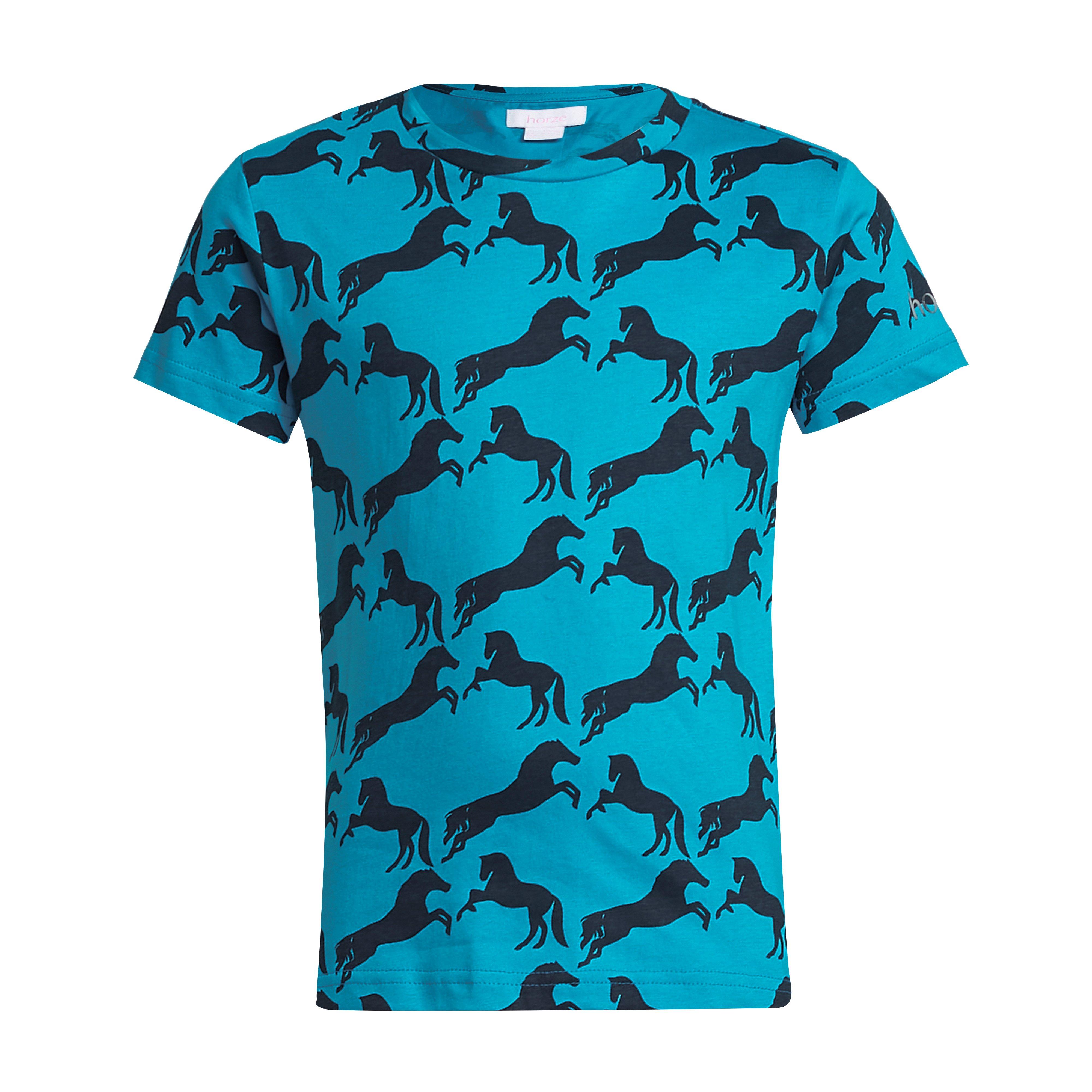 Childs Organic Micky Printed Cotton T-Shirt Hawaiian Blue