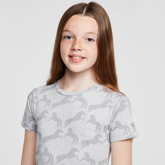 Childs Organic Micky Printed Cotton T-Shirt Ash Grey