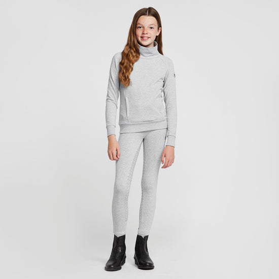 Childs Organic Emmie Cotton Silicone Full Seat Riding Tights Ash Grey