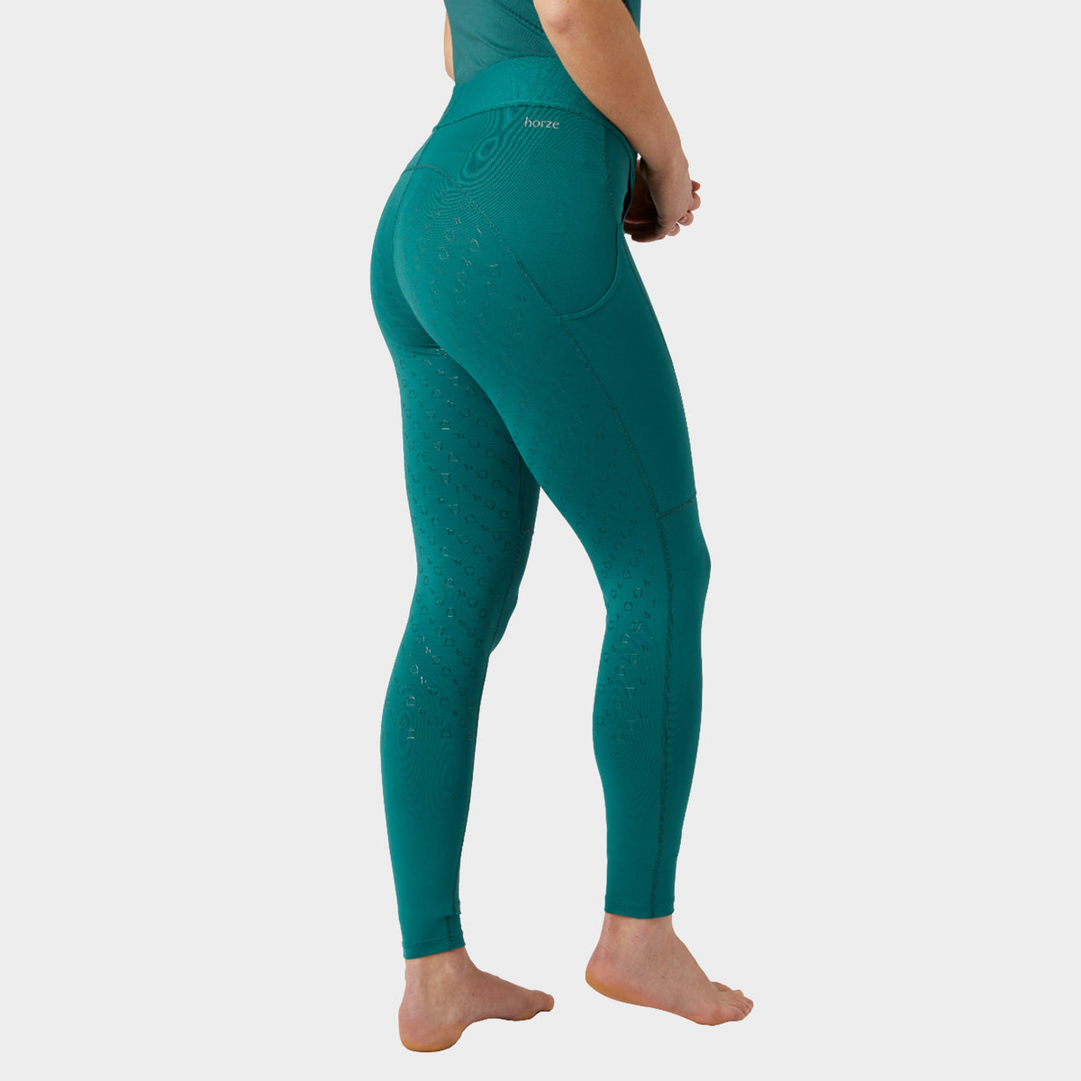 Womens Nadia Full Seat Riding Tights Storm Green