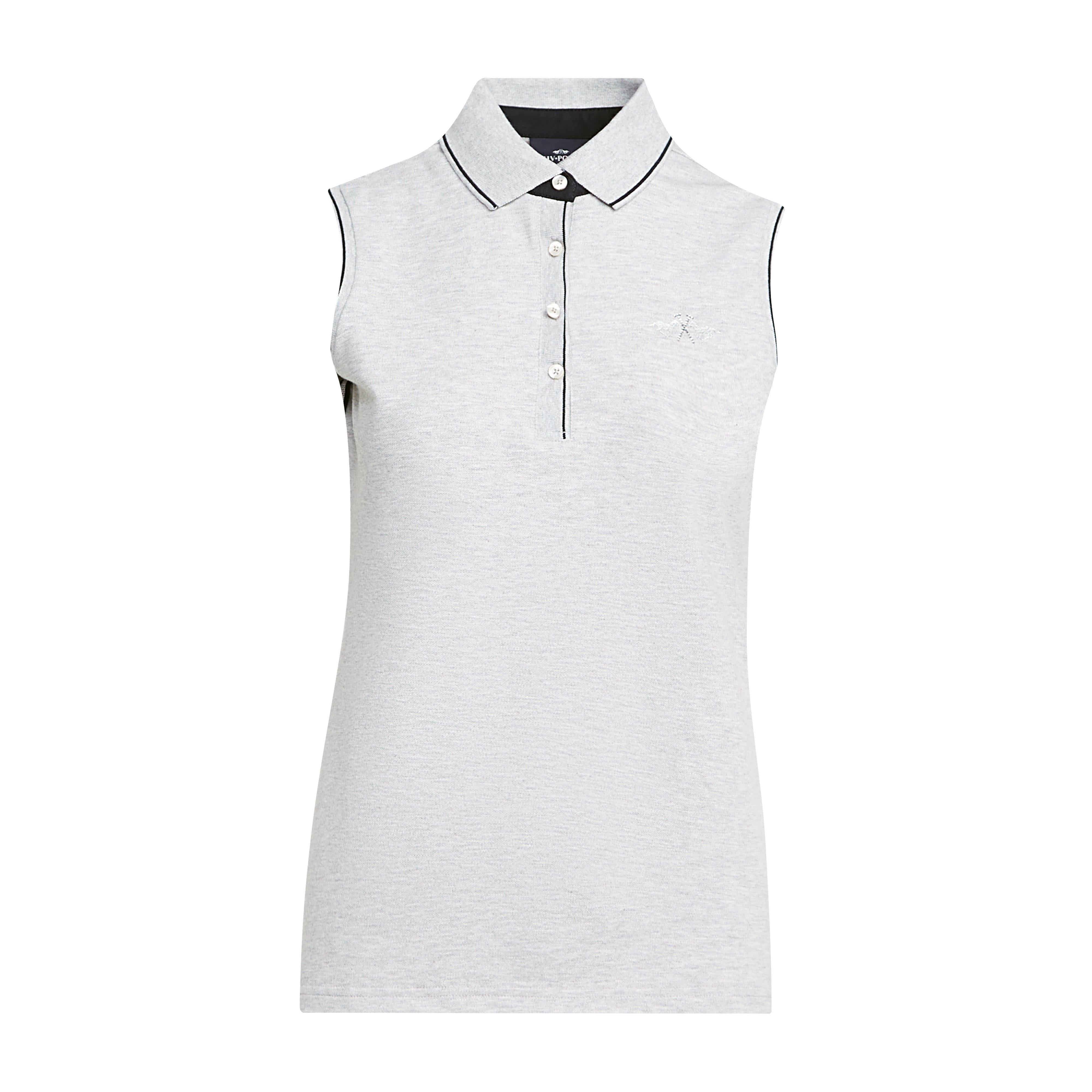 Womens Lia Sleeveless Polo Shirt Grey Heather