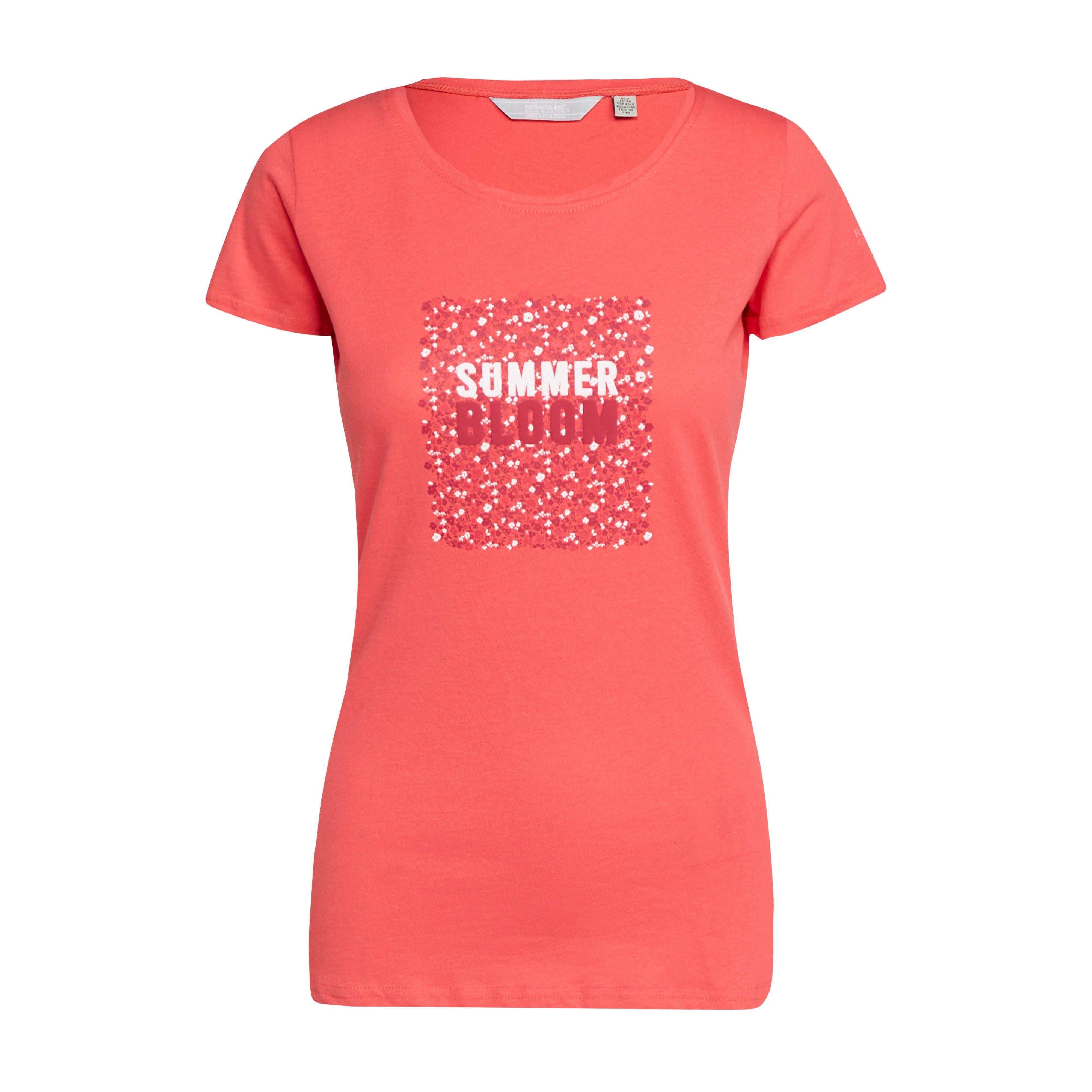 Womens Breezed II Print T-Shirt Tropical Pink