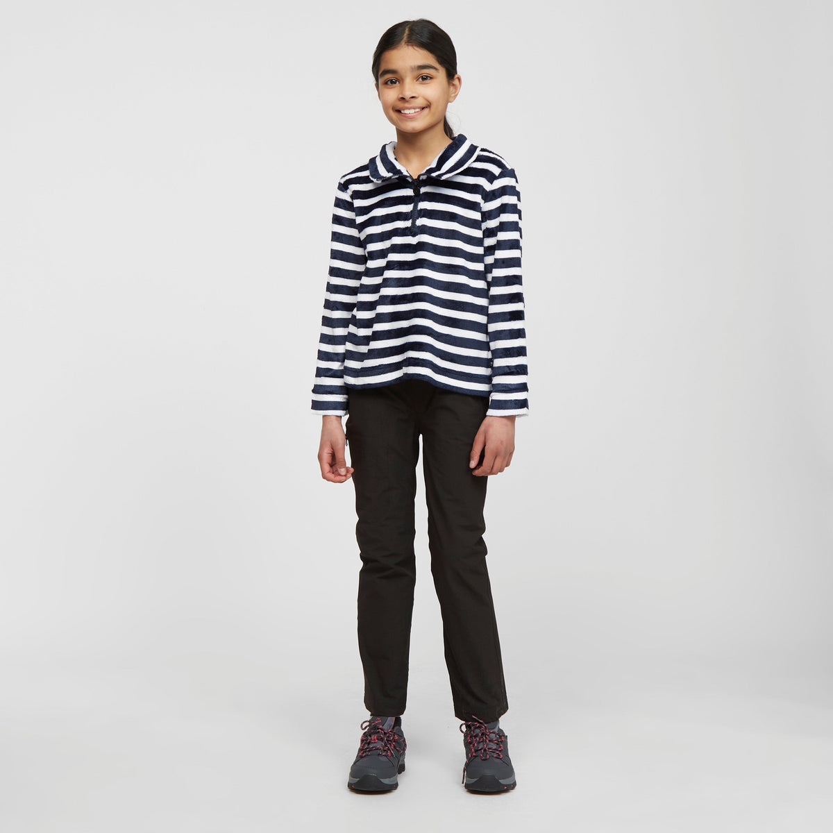 Kids Kamailie Half Zip Fleece Navy Stripe